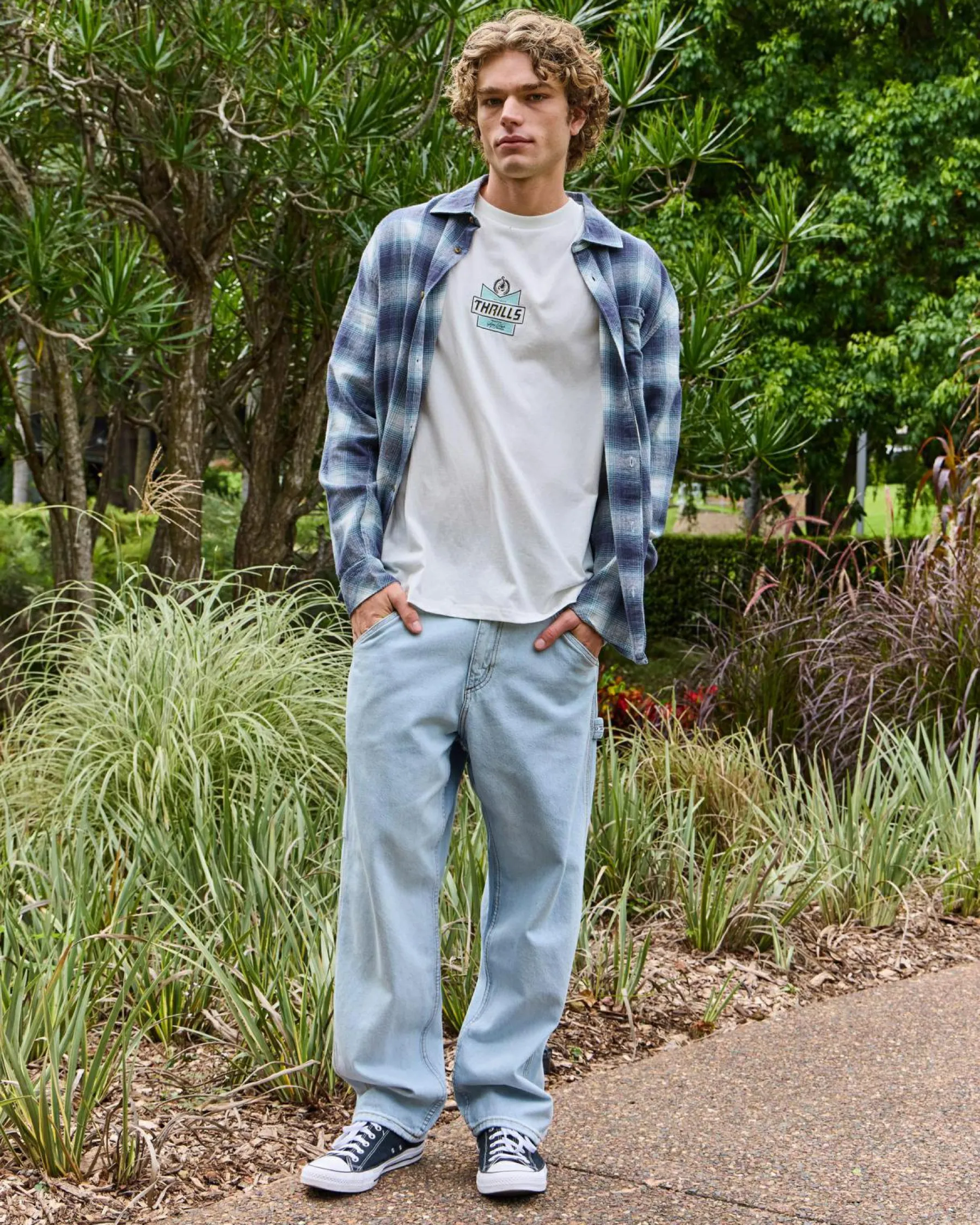 Tops & T-Shirts*Billabong Coastline Flannel Overcast Blue Plaid