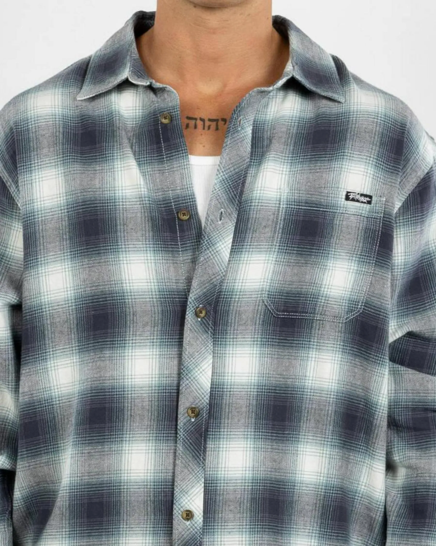 Tops & T-Shirts*Billabong Coastline Flannel Overcast Blue Plaid