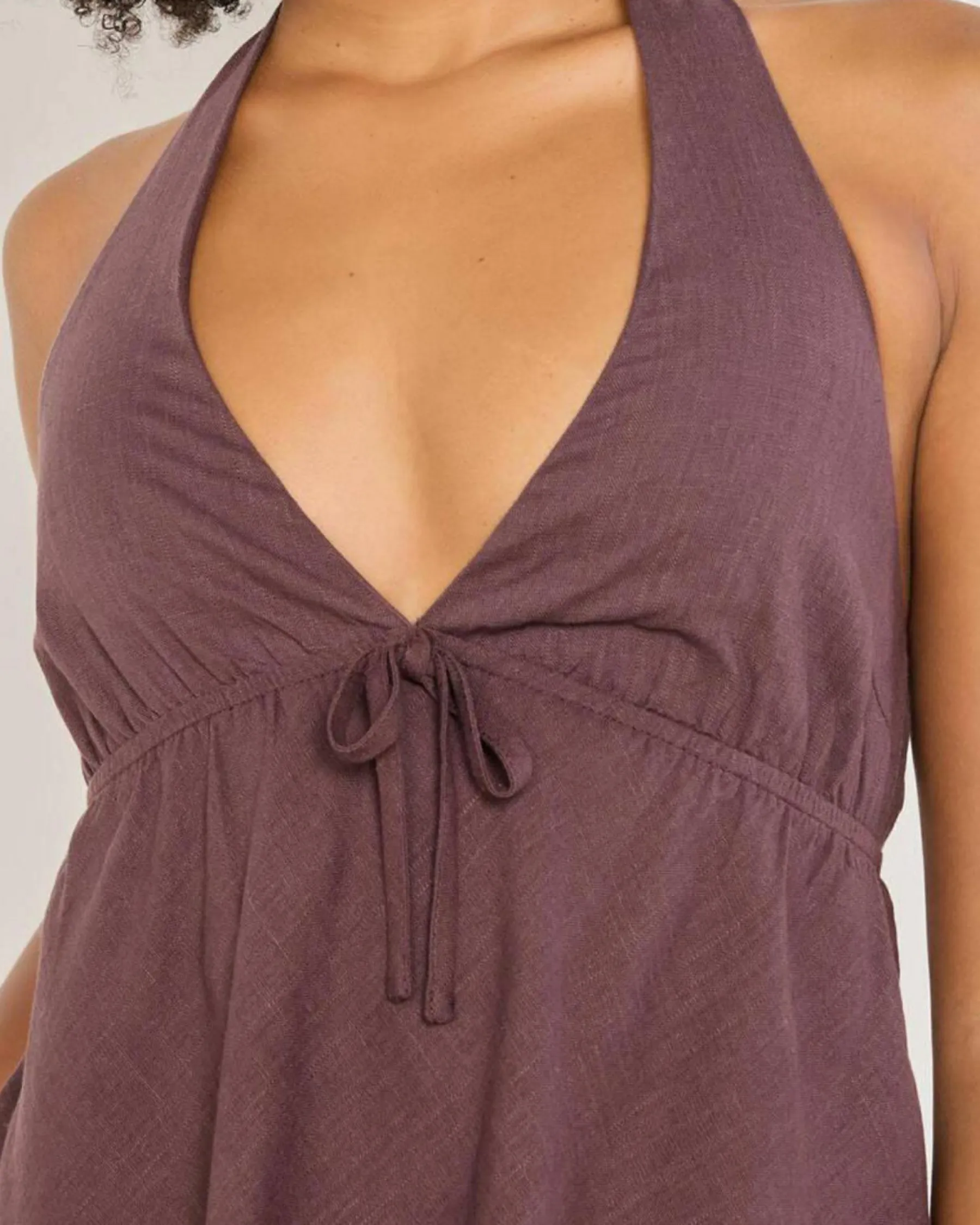 Sets|Linen Blend*Mooloola Coco Hawaii Halter Top Espresso