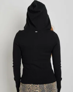 Knitwear|Jumpers & Hoodies*Ava And Ever Cora Hooded Zip Knit Jumper Black
