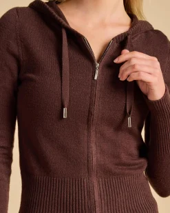 Knitwear|Jumpers & Hoodies*Ava And Ever Cora Hooded Zip Knit Jumper Espresso