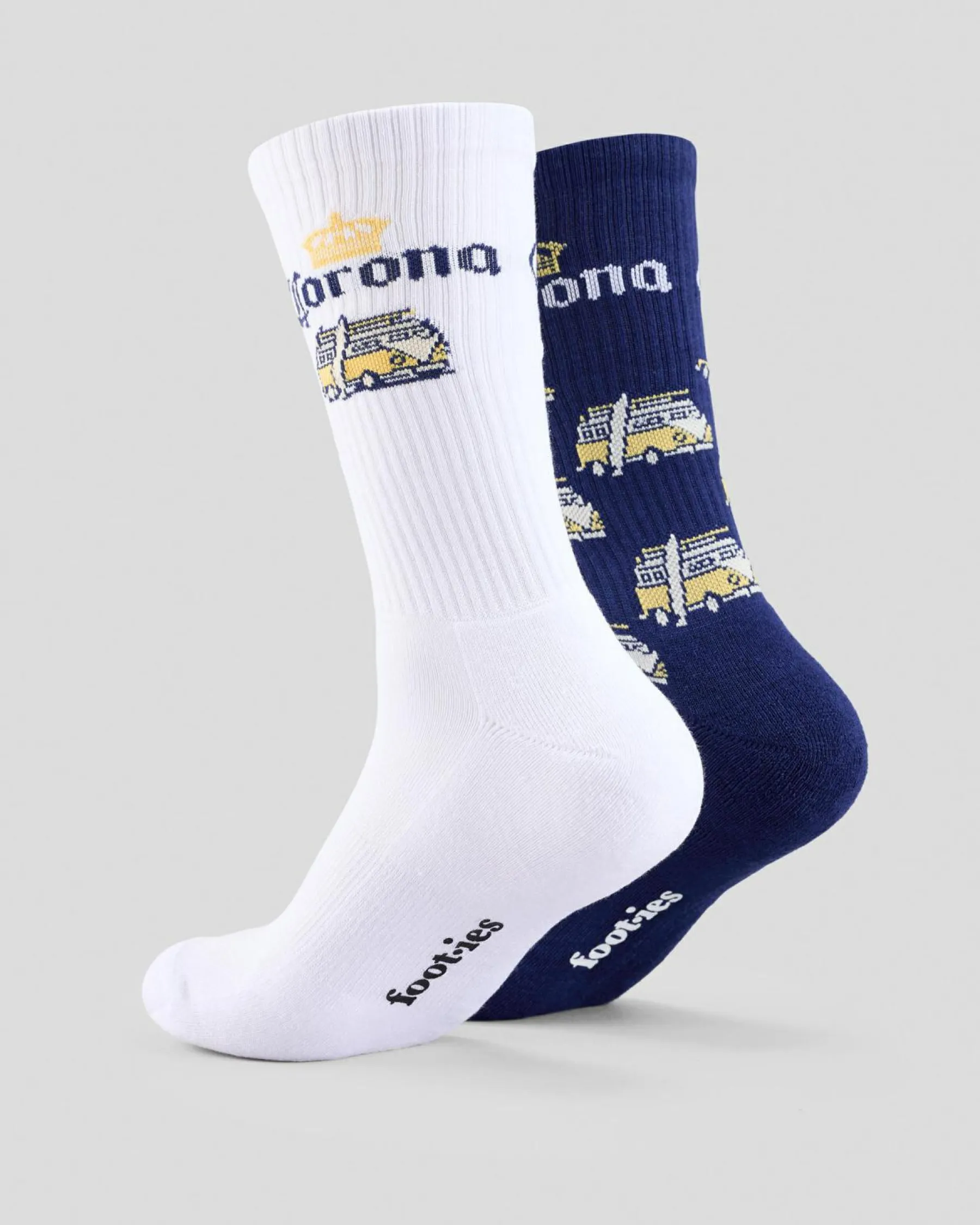 Socks*FOOT-IES Corona Kombi Sneaker Sock 2 Pack White/navy