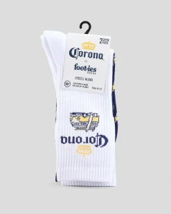 Socks*FOOT-IES Corona Kombi Sneaker Sock 2 Pack White/navy