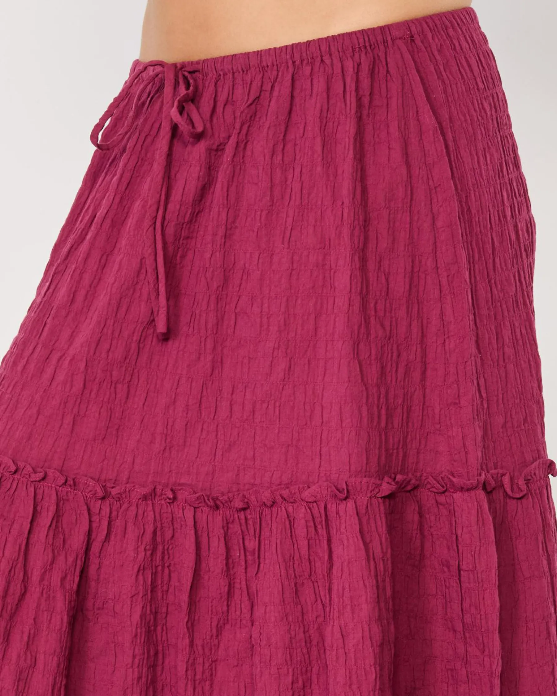 Bottoms*Mooloola Dawn Maxi Skirt Wine