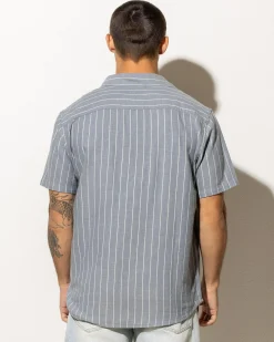 Tops & T-Shirts*RVCA Dayshift Stripe II Short Sleeve Shirt Chambray