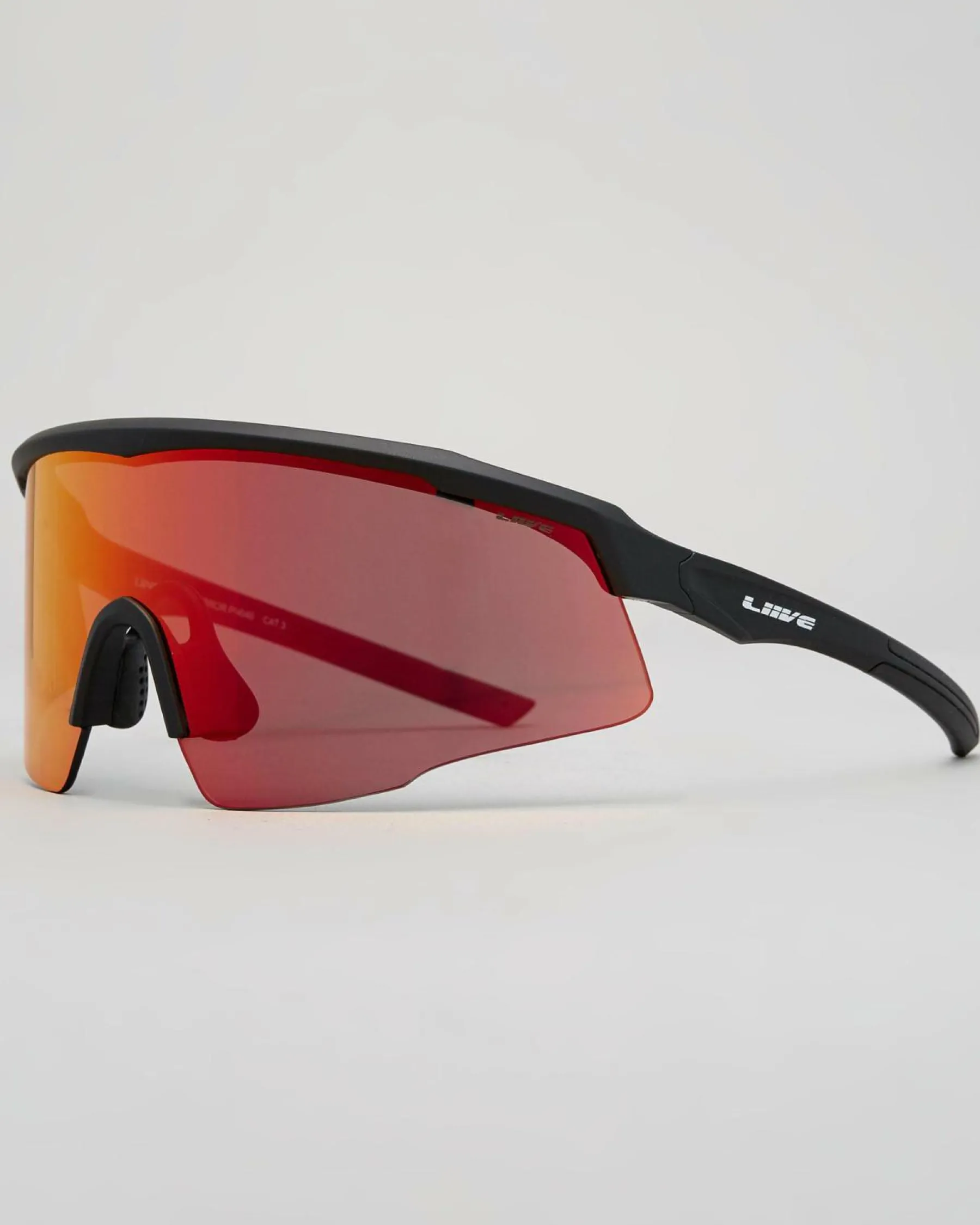 Sunglasses*Liive Dealer Sunglasses Mirror Matte Black Red
