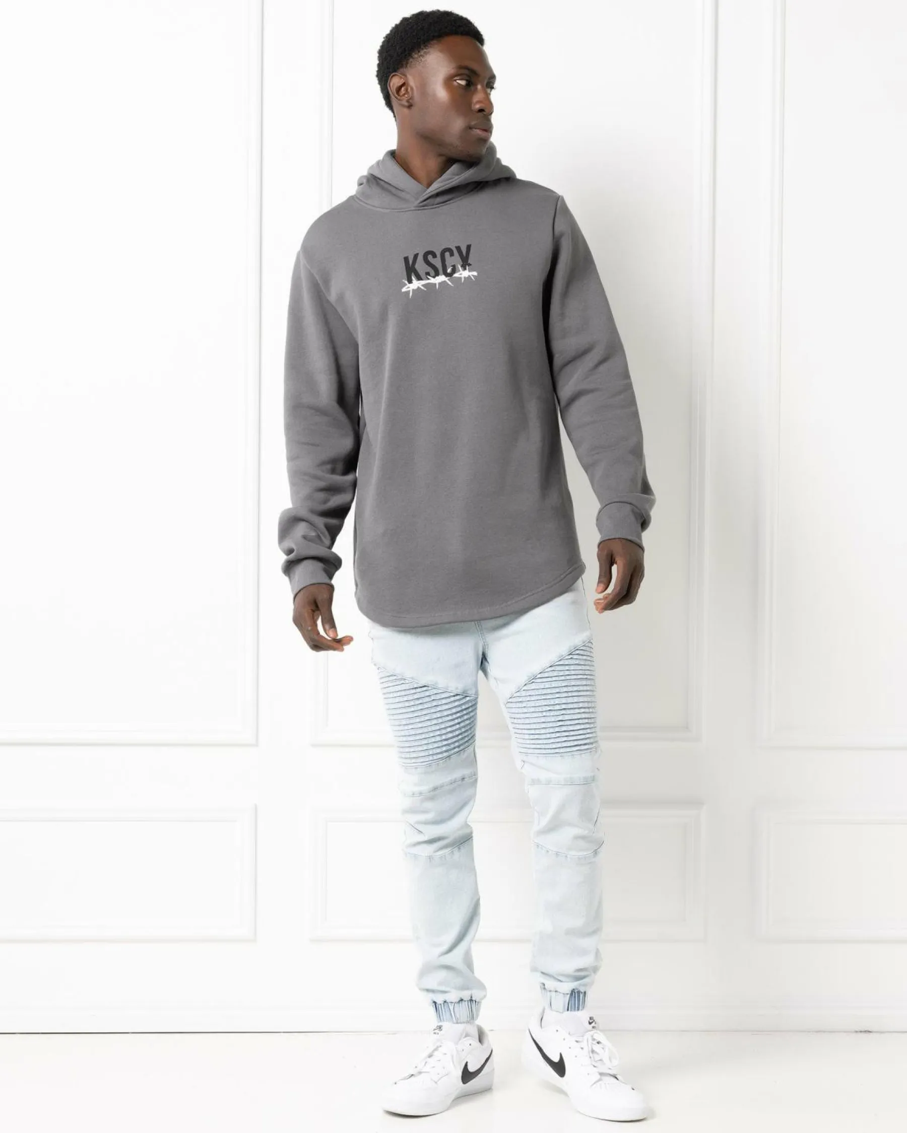 Discount Dilluted Dual Curved Hoodie Hoodies & Sweatshirts