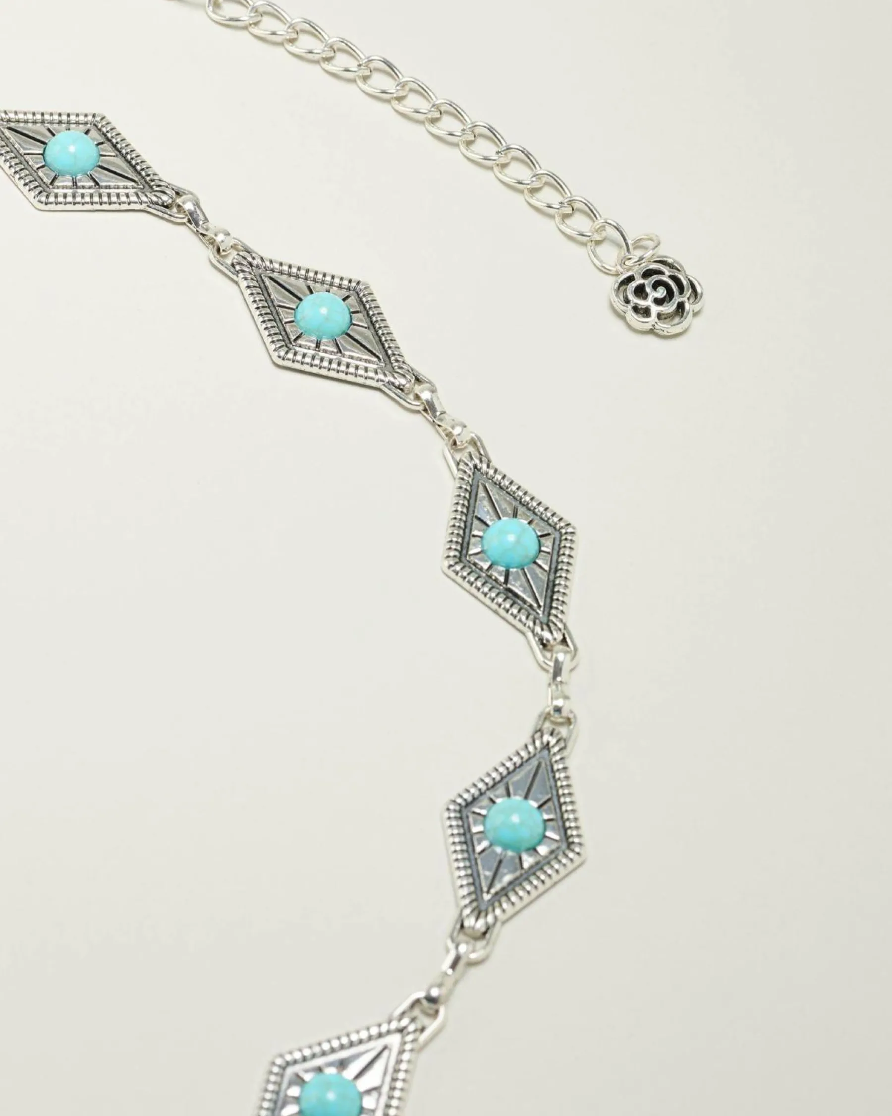 Belts*Mooloola Dixie Chain Belt Silver/blue