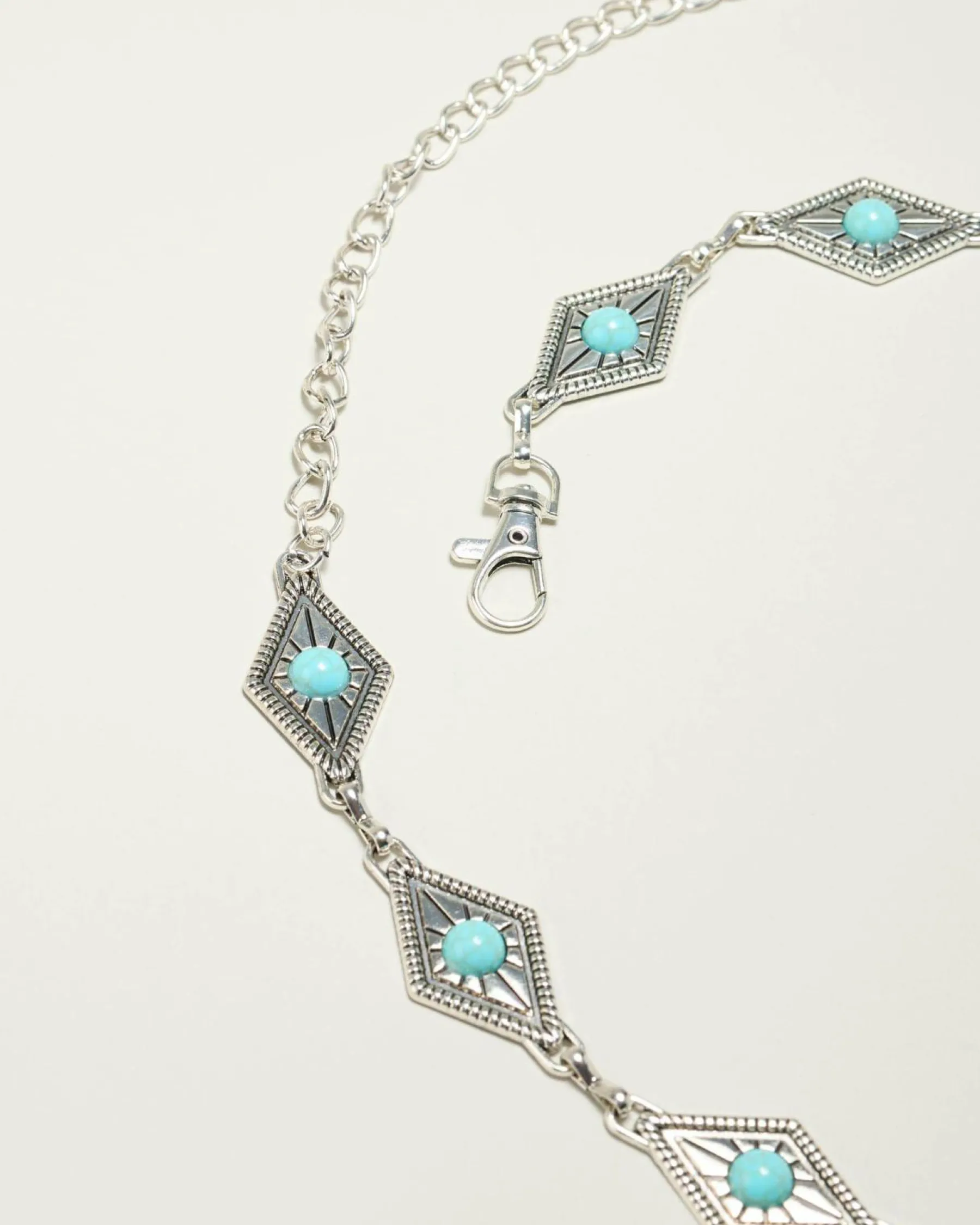 Belts*Mooloola Dixie Chain Belt Silver/blue