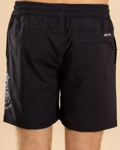 Shorts & Bottoms*Salty Life Dutchman Elastic Waist Board Shorts Black