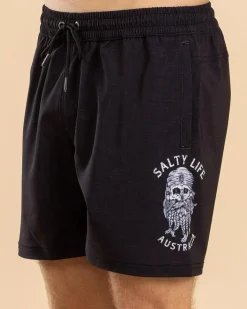 Shorts & Bottoms*Salty Life Dutchman Elastic Waist Board Shorts Black