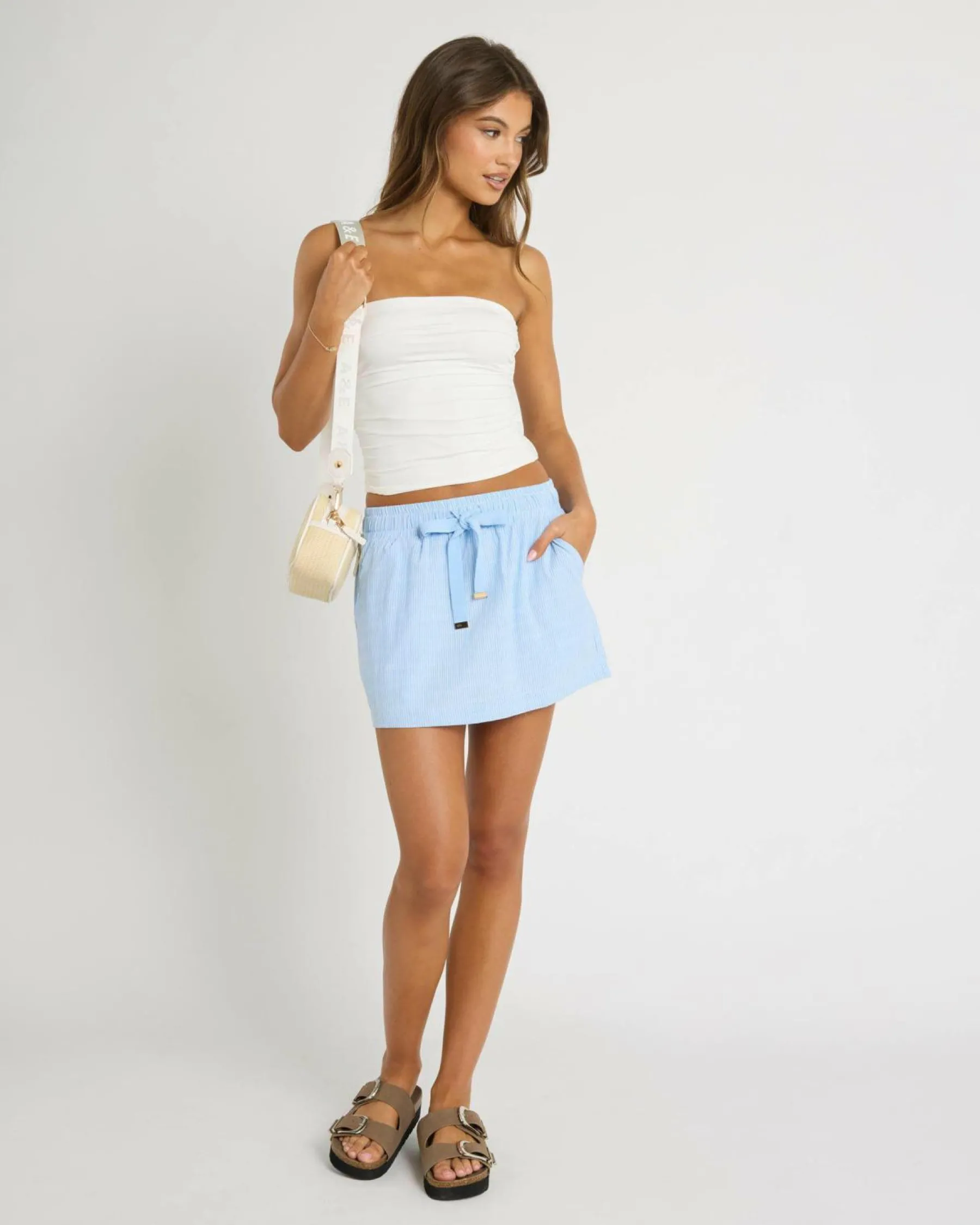 Bottoms*Mooloola Eden Skirt Blue/white Stripe