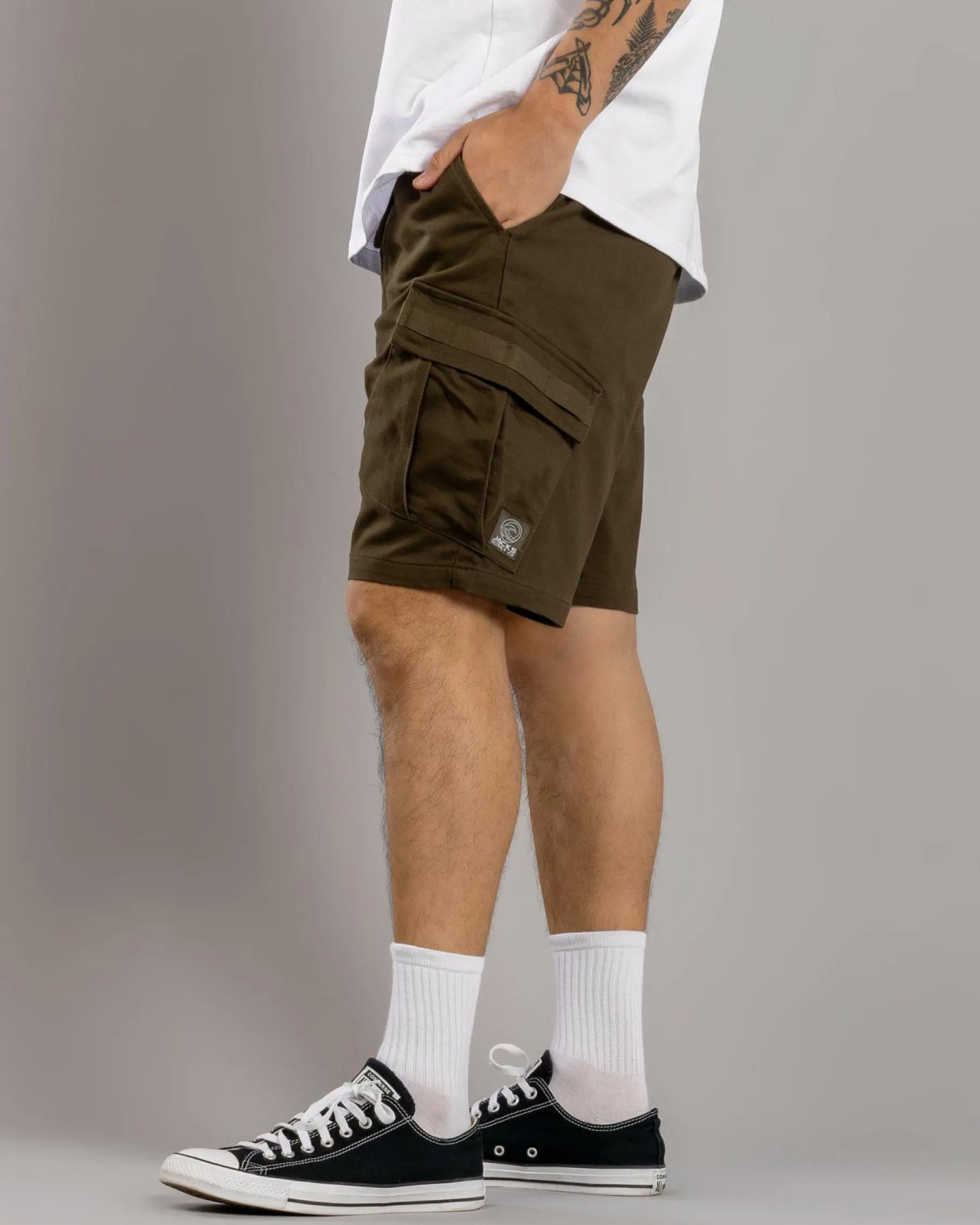 Shorts & Bottoms*Jacks Edition Elastic Waist Shorts Olive