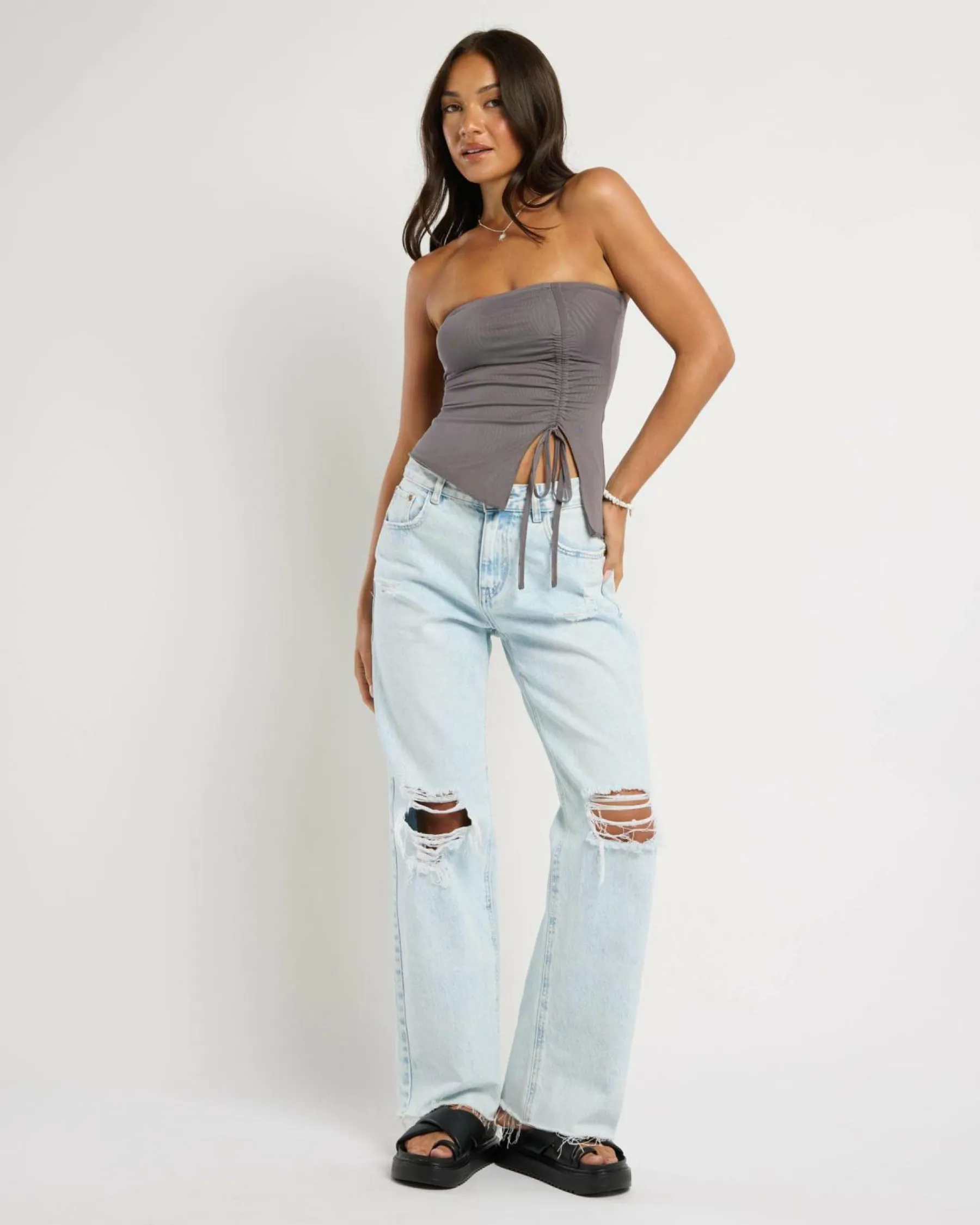 Tops*Ava And Ever Elena Tube Top Charcoal