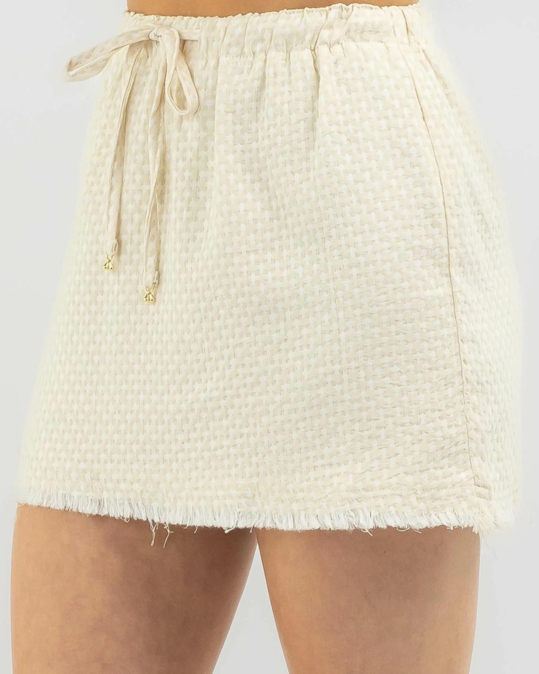 Bottoms*Mooloola Ellie Skirt Beige Check