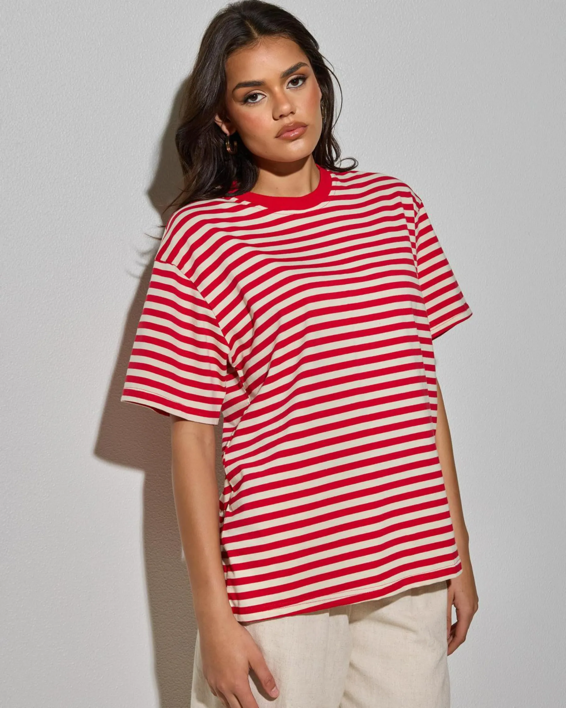 Sale Elodie Stripe Oversized T Shirt Women Tops