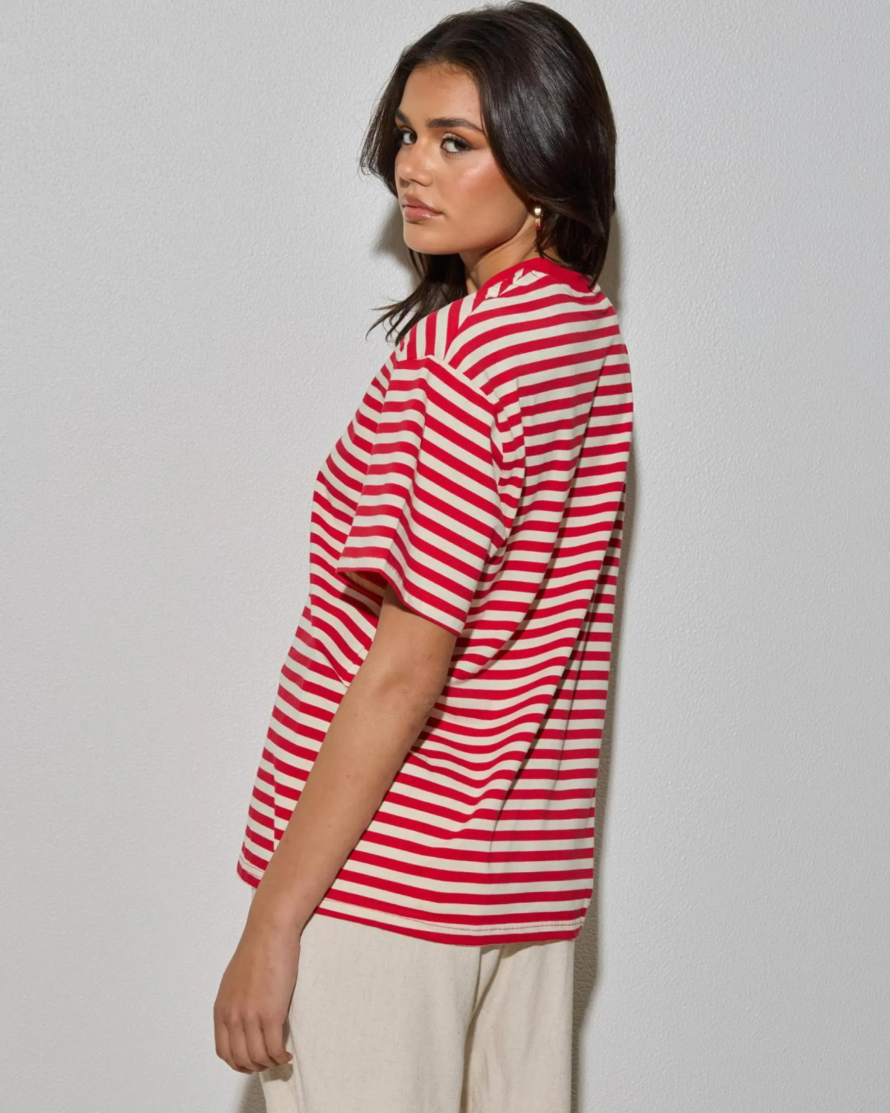 Sale Elodie Stripe Oversized T Shirt Women Tops