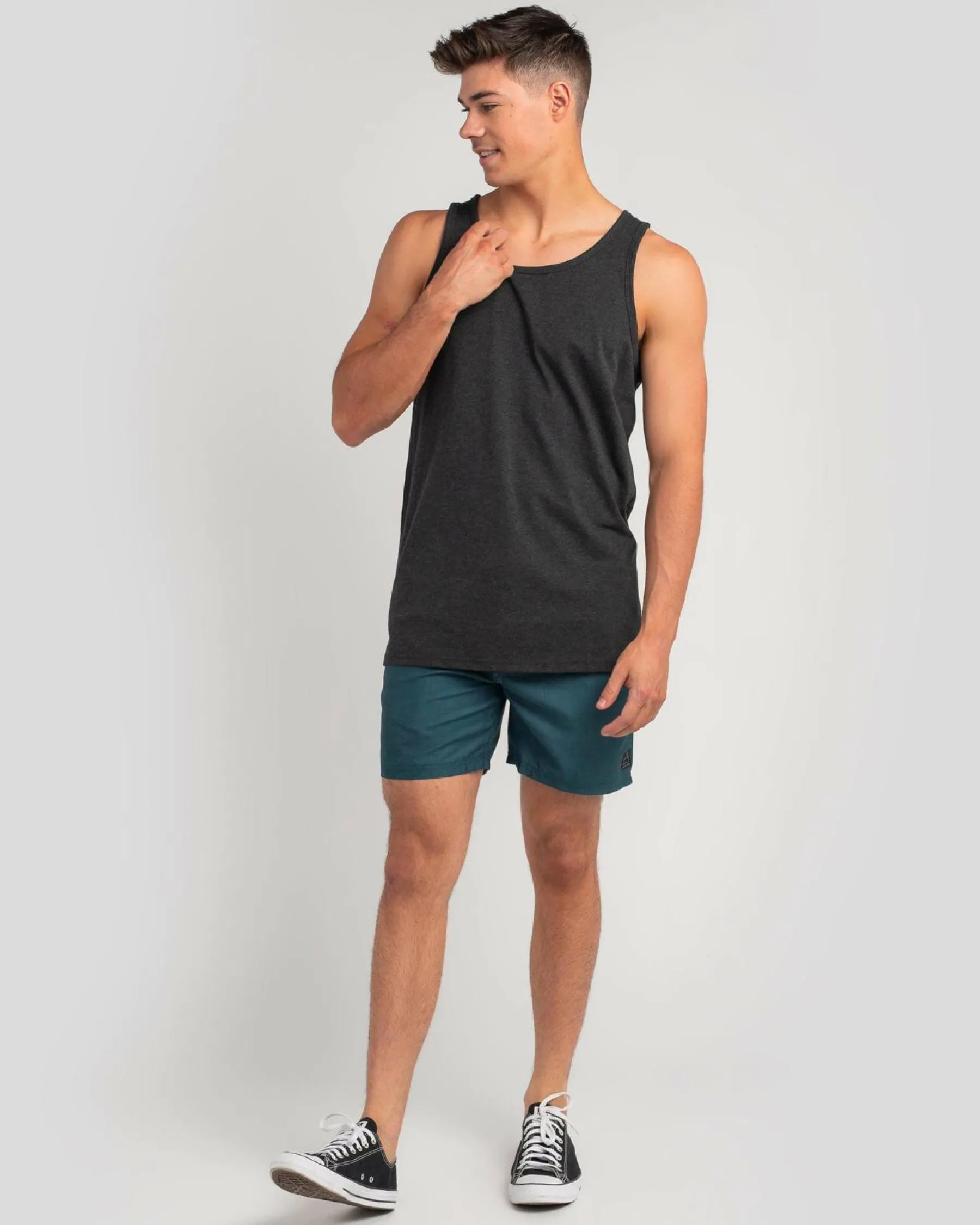 Tops & T-Shirts*Lucid Essential Singlet Char Marle