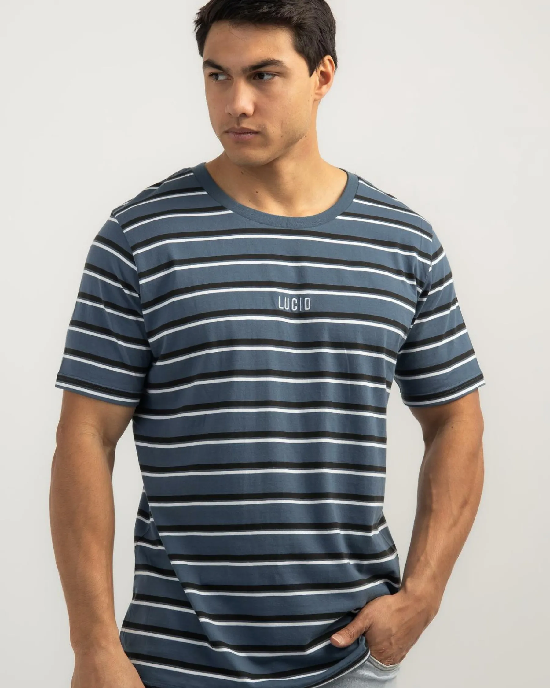 Tops & T-Shirts*Lucid Essential Stripe T-Shirt Slate