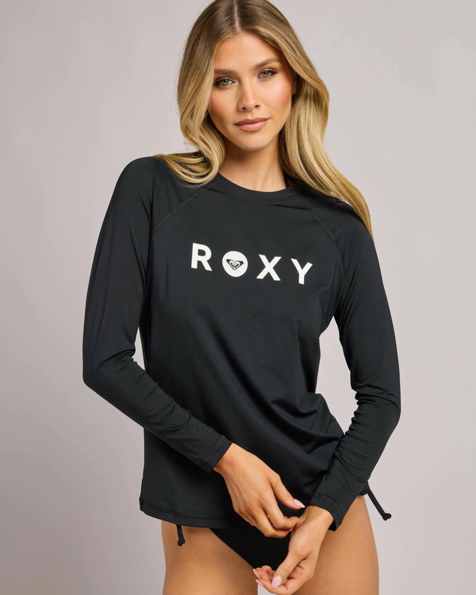 Rash Vests*Roxy Essentials Long Sleeve Rash Vest Anthracite