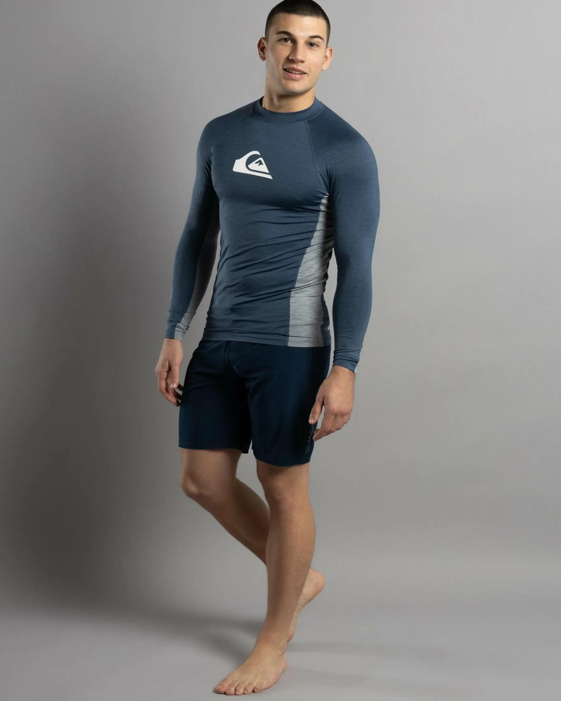 Rashies*Quiksilver Everyday UPF50 Comp Long Sleeve Rash Vest Vintage Indigo