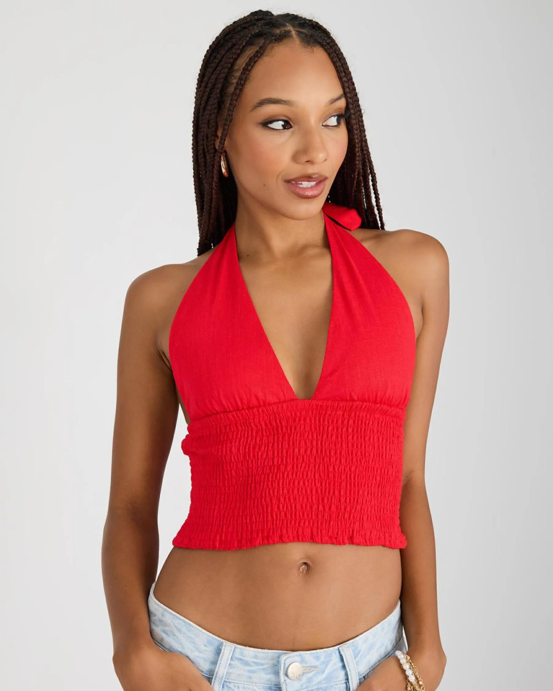 Clearance Evie Hawaii Halter Top Women Sets|Linen Blend