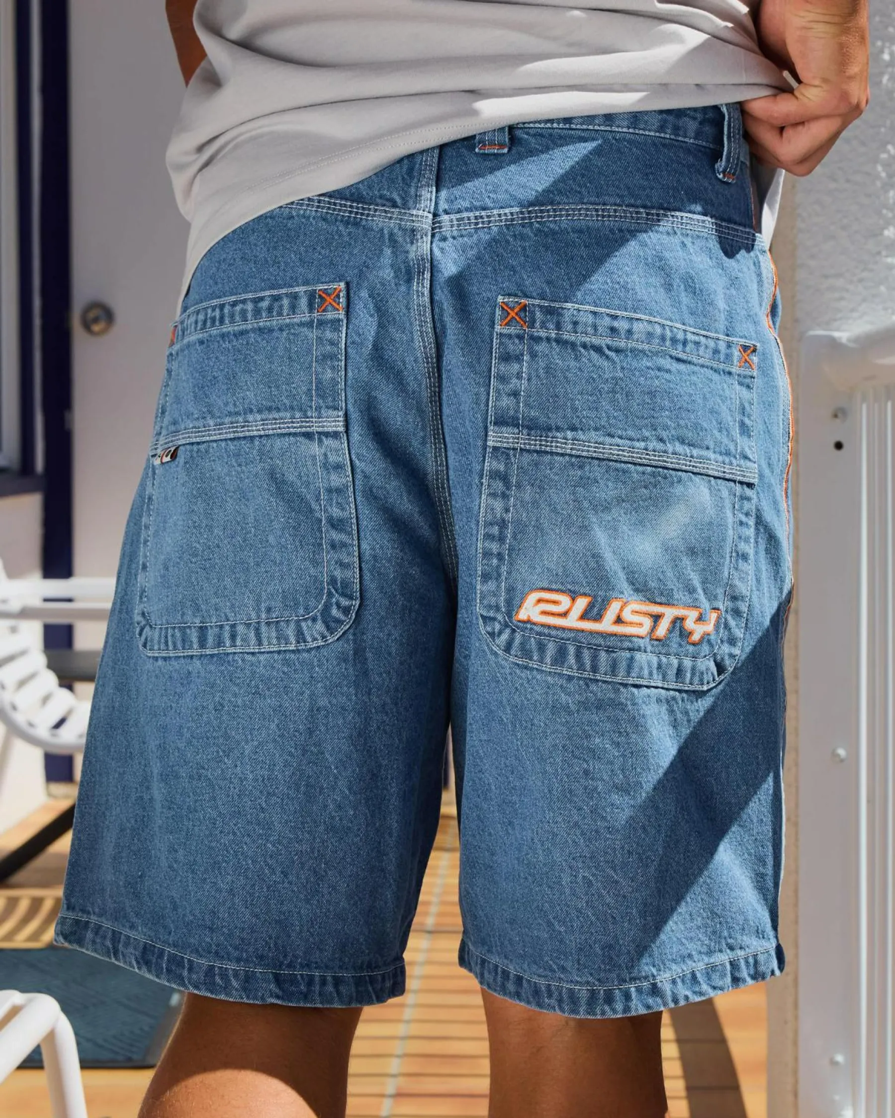 Denim|Shorts & Bottoms*Rusty Flip Daddy 2.0 Jean Shorts Middy Blue