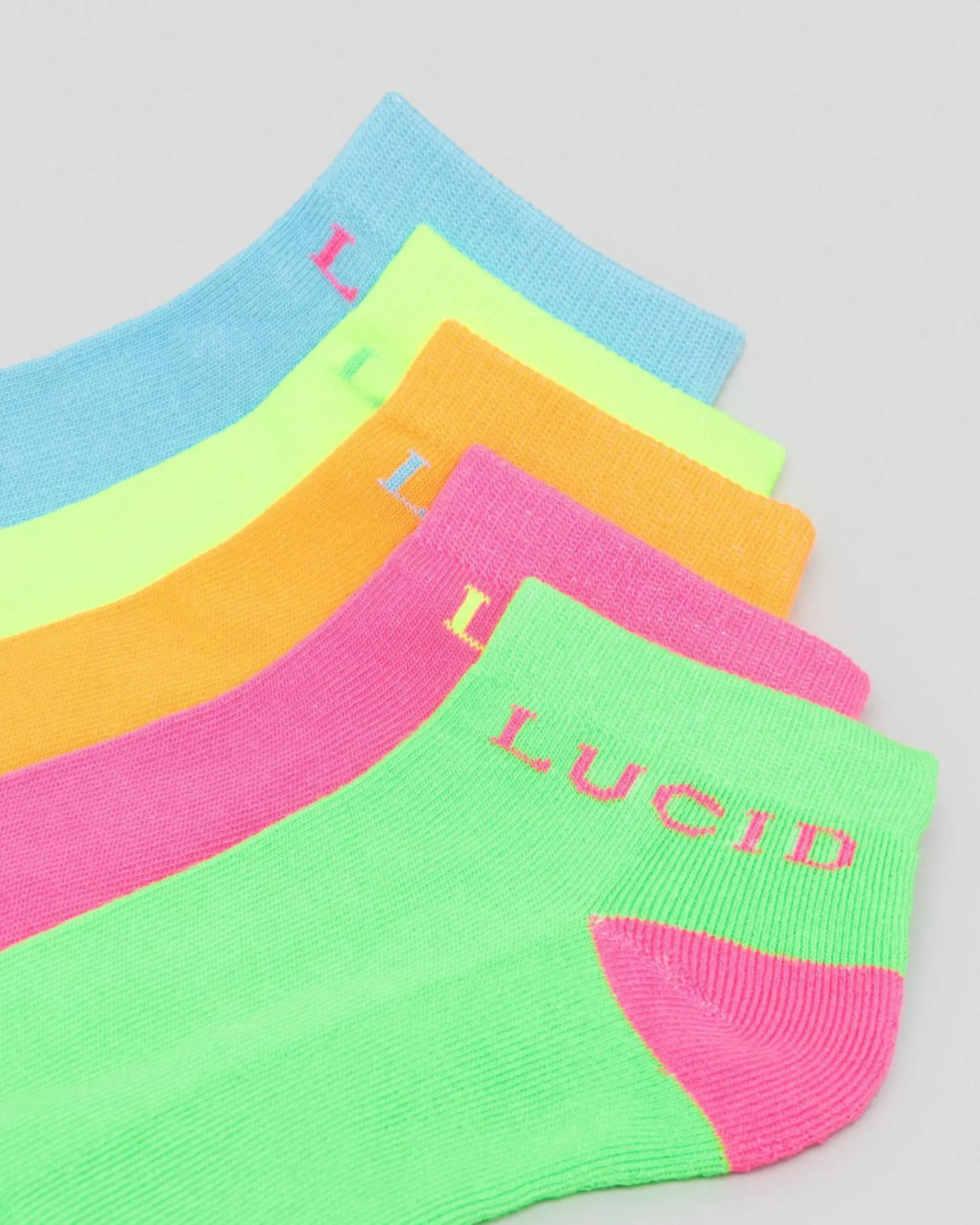 New Fluro Ankle Socks 5 Pack Socks
