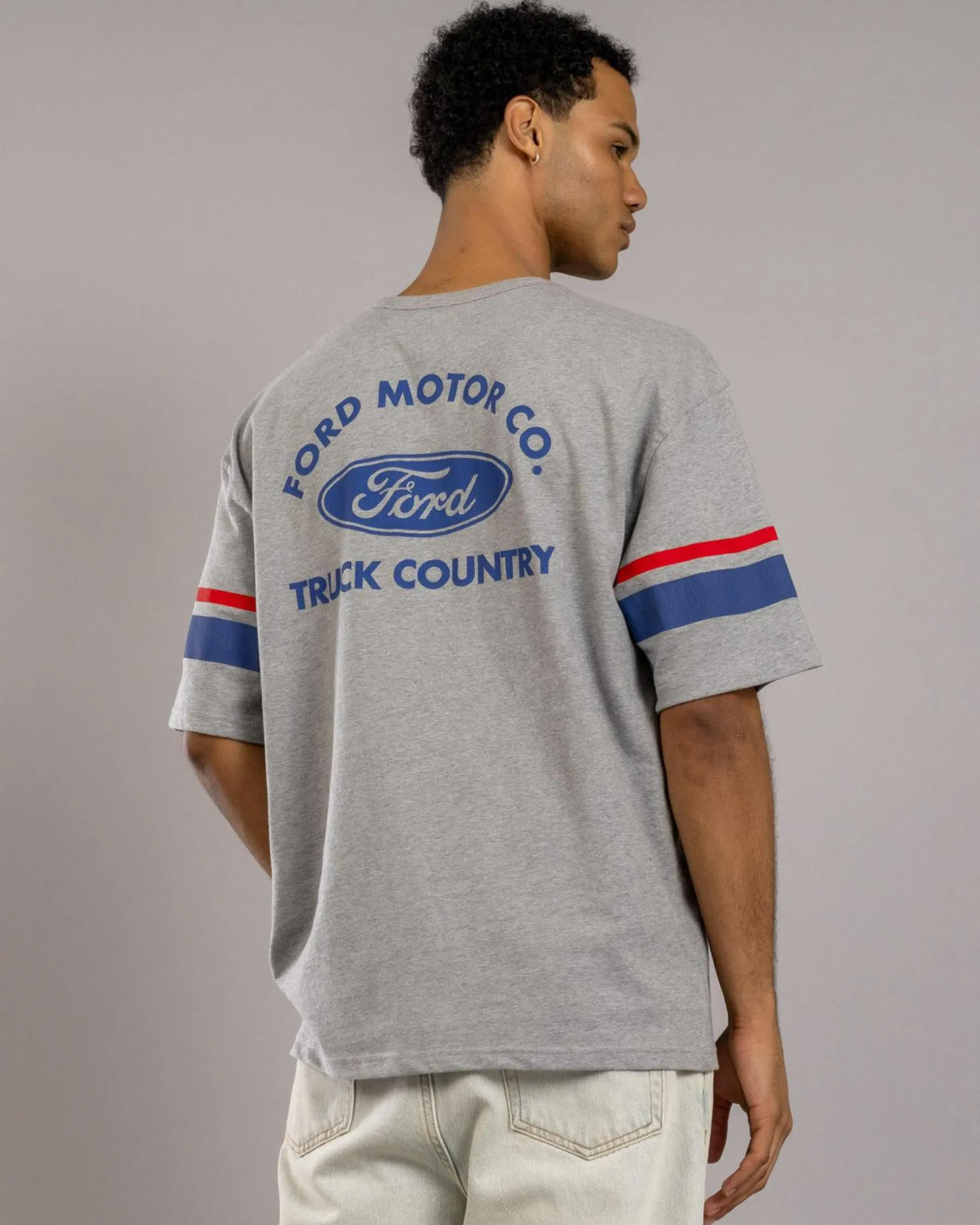 Tops & T-Shirts*Brixton Ford Truck Country Jersey T-Shirt Heather Grey