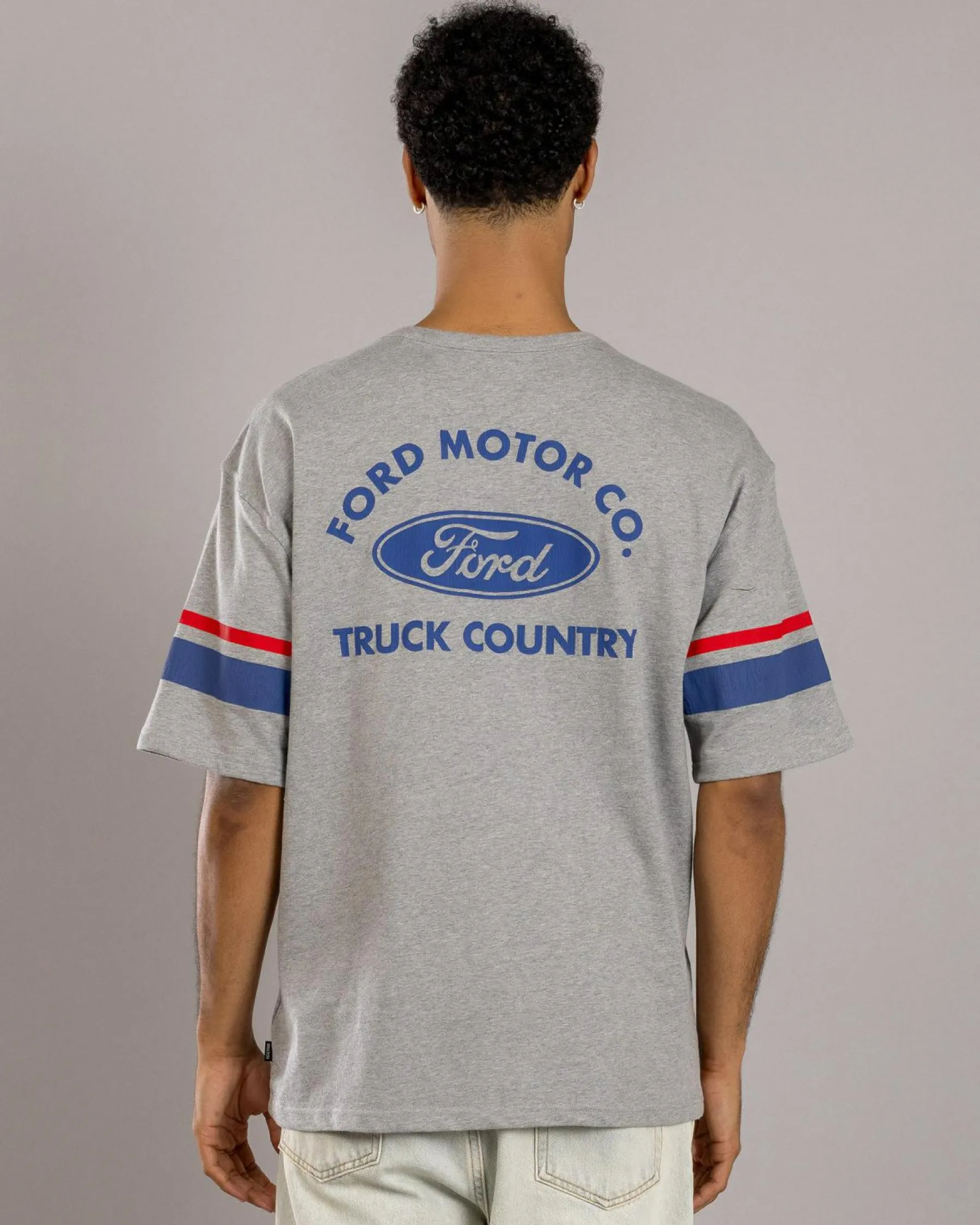 Tops & T-Shirts*Brixton Ford Truck Country Jersey T-Shirt Heather Grey