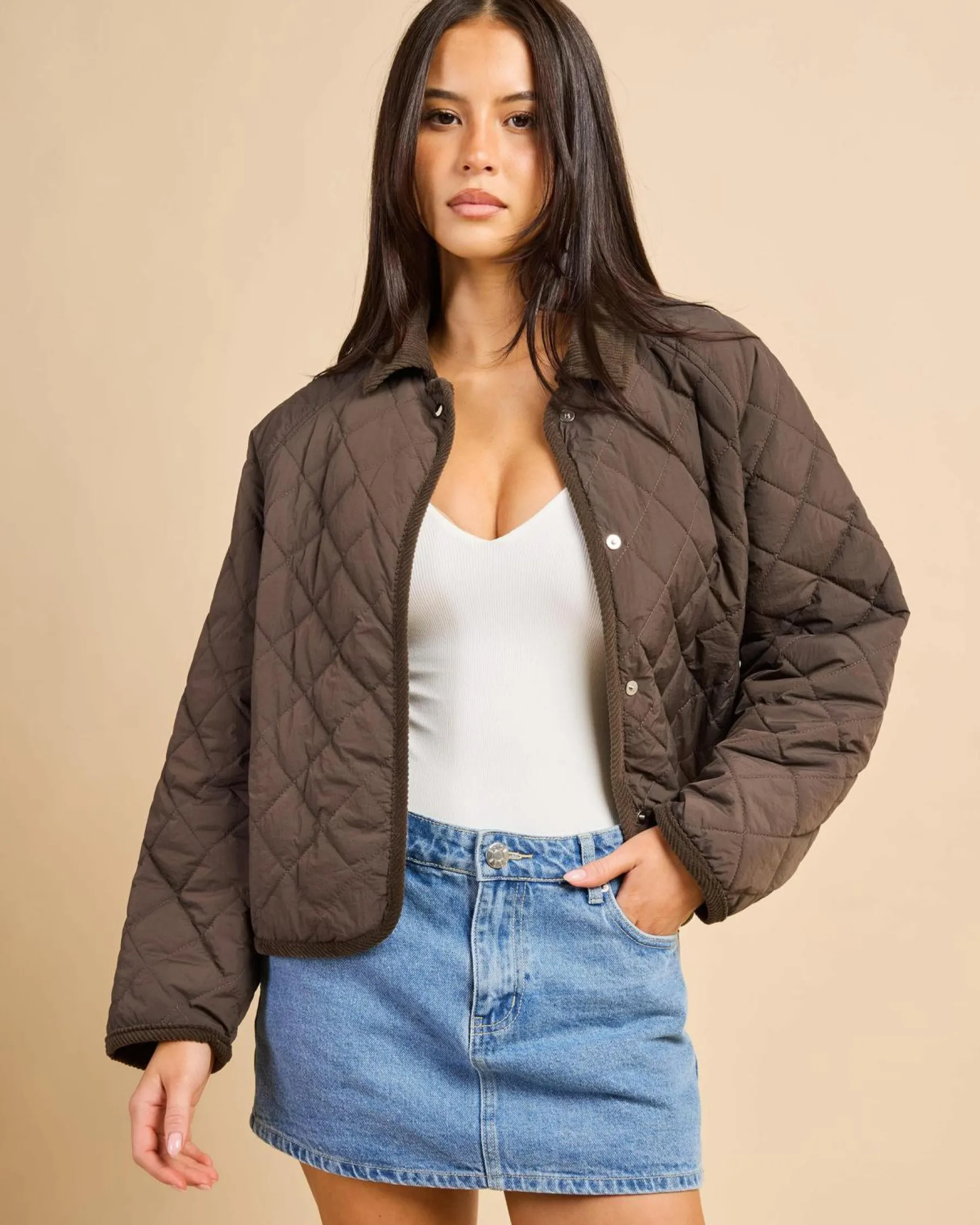 Jackets & Coats*Pink Diamond Frankie Puffer Jacket Black