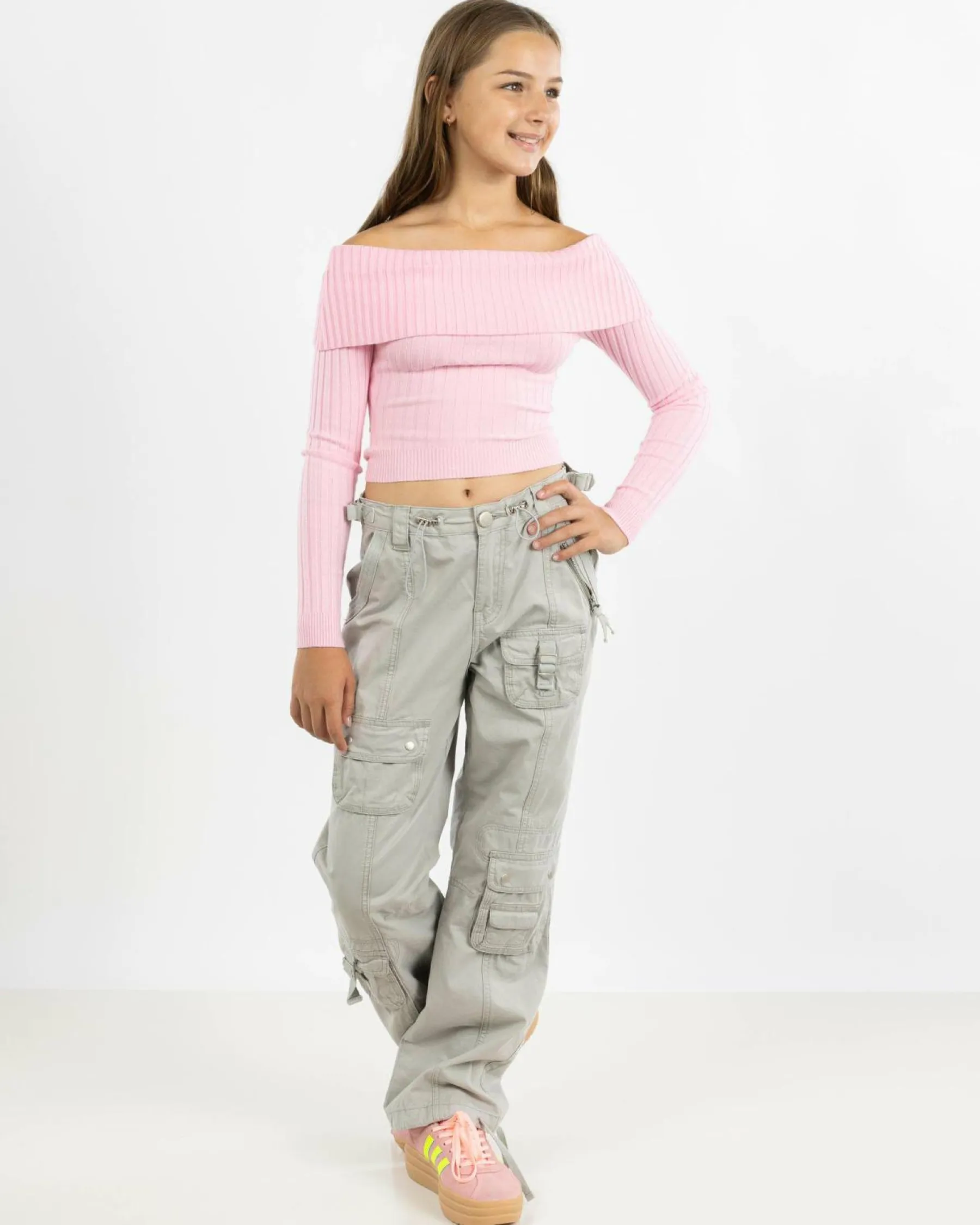 Tops*Ava And Ever Girls' Ari Off Shoulder Knit Top Pink