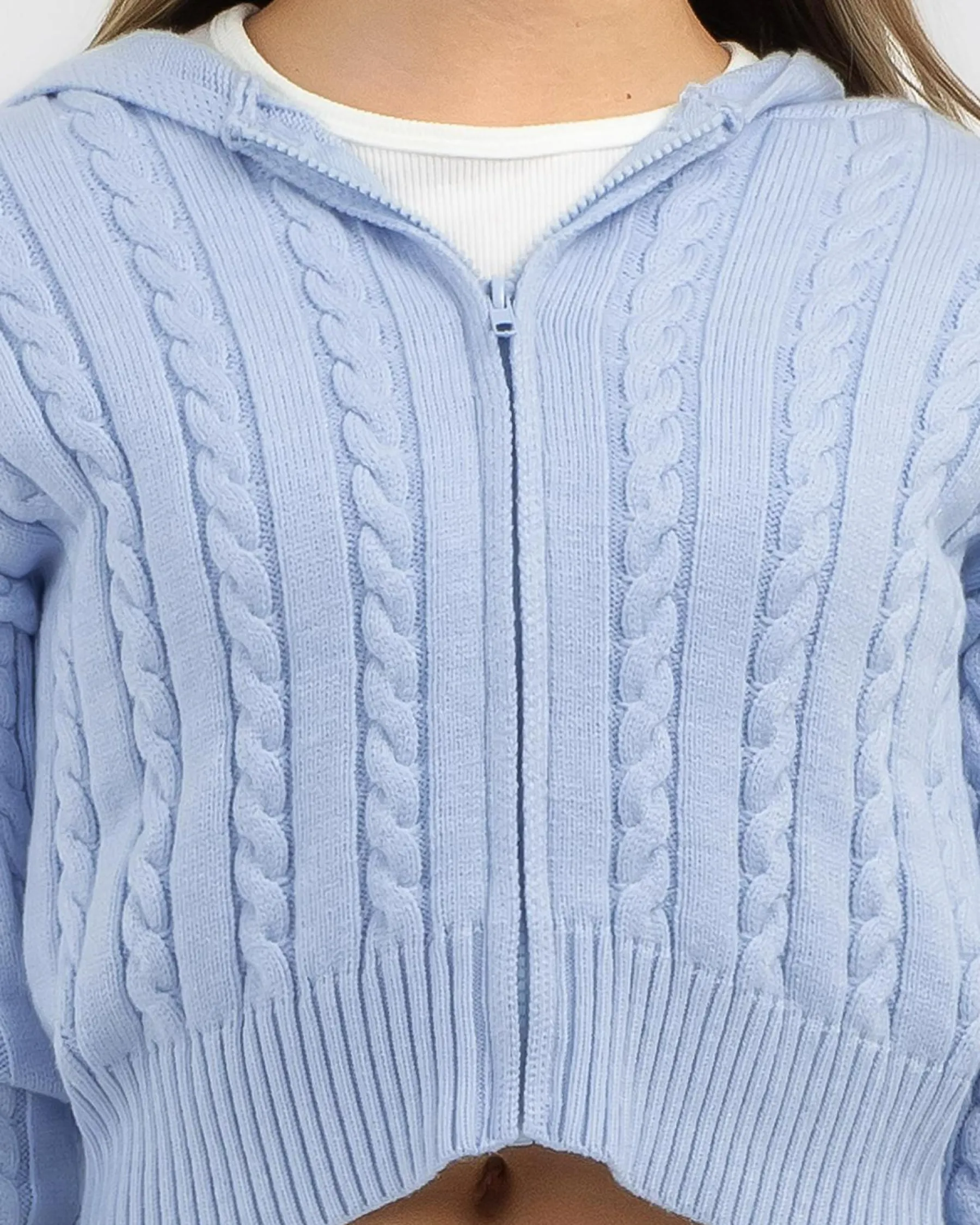 Sale Girls' Bailee Hooded Cable Knit Jumper Kids Outerwear