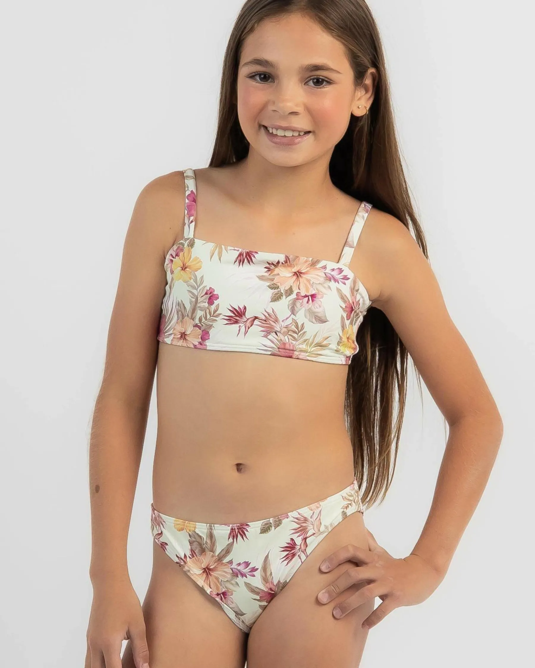 Bikinis*Topanga Girls' Beachcomber Bandeau Bikini White
