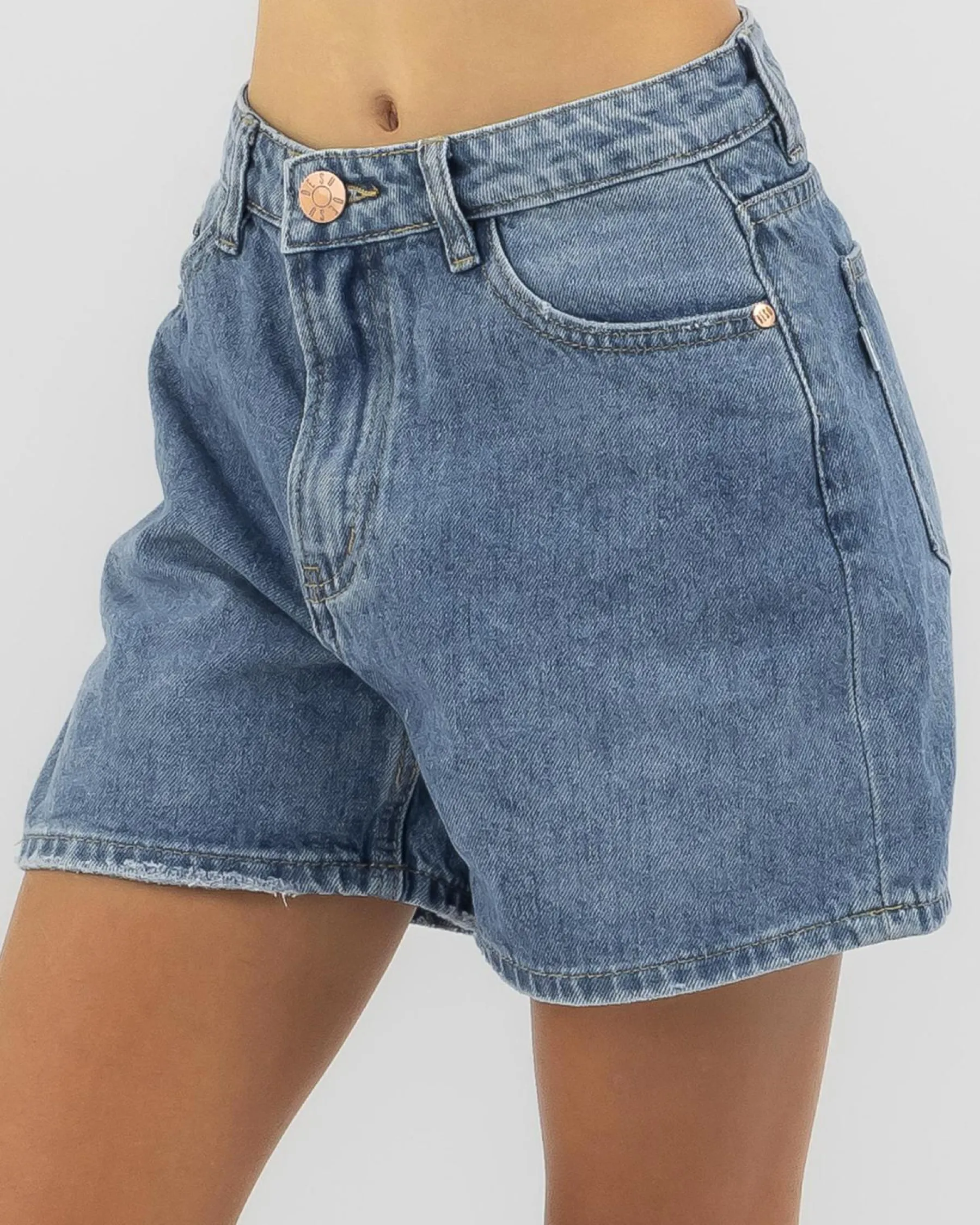 Denim|Bottoms*DESU Girls' Byron Mid Denim Shorts Dark Mid