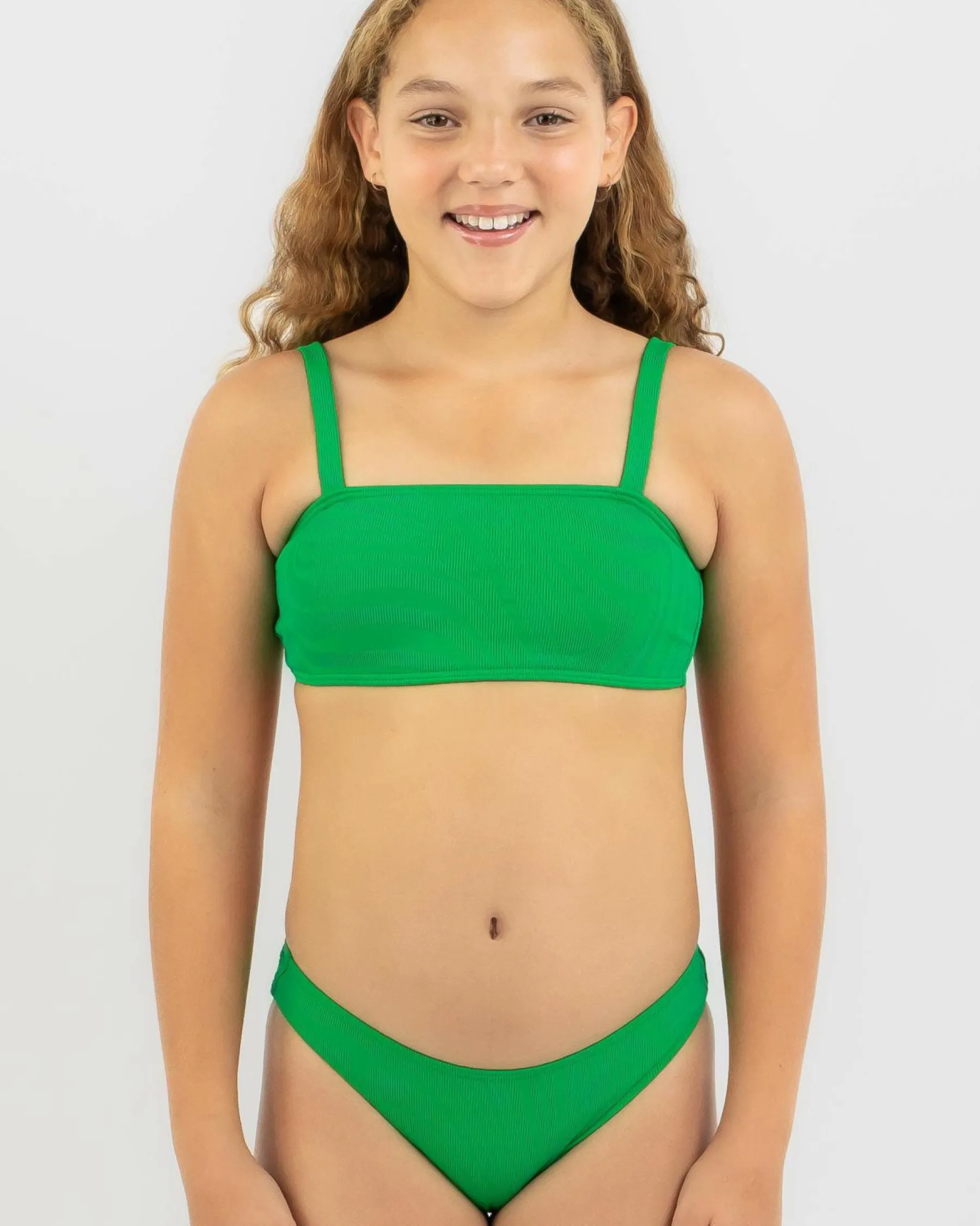 Bikinis*Topanga Girls' Claire Bandeau Bikini Set Bright Green