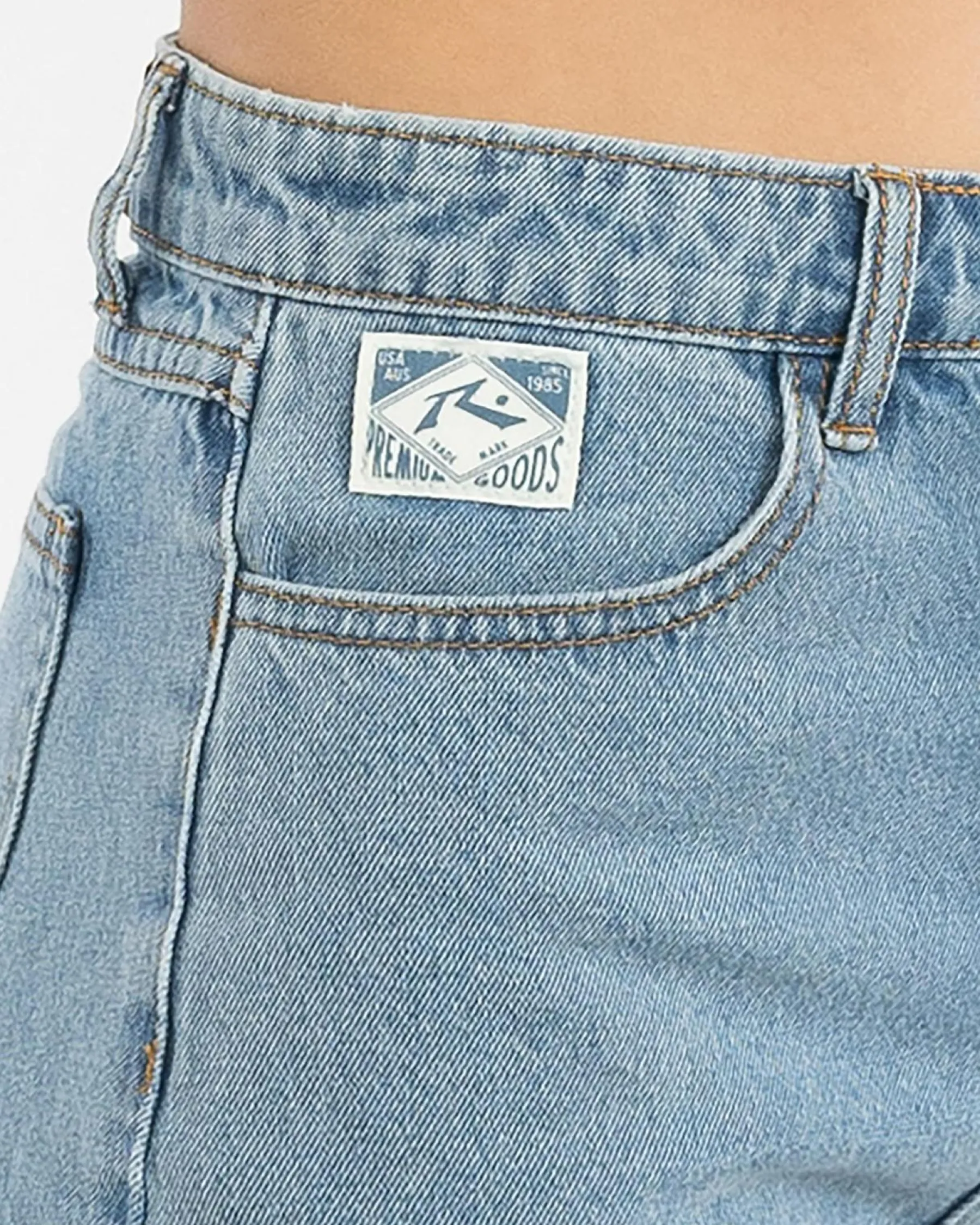 Denim|Bottoms*Rusty Girls' Cyprus High Denim Shorts Middy Blue