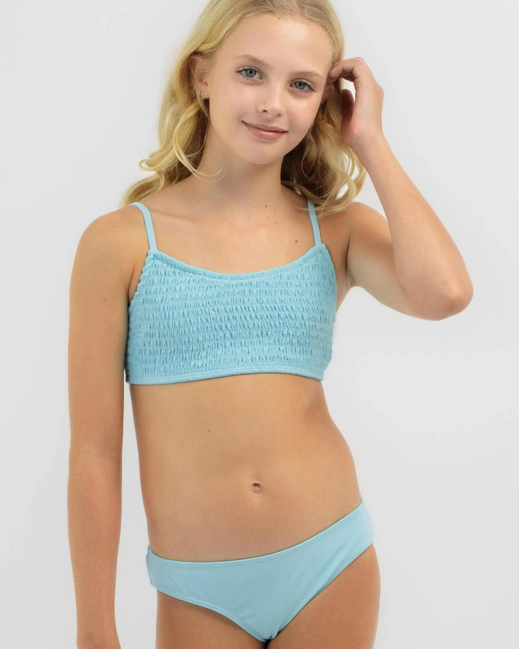 Bikinis|Bikinis*Topanga Girls' Della Bralette Bikini Set Pastel Blue
