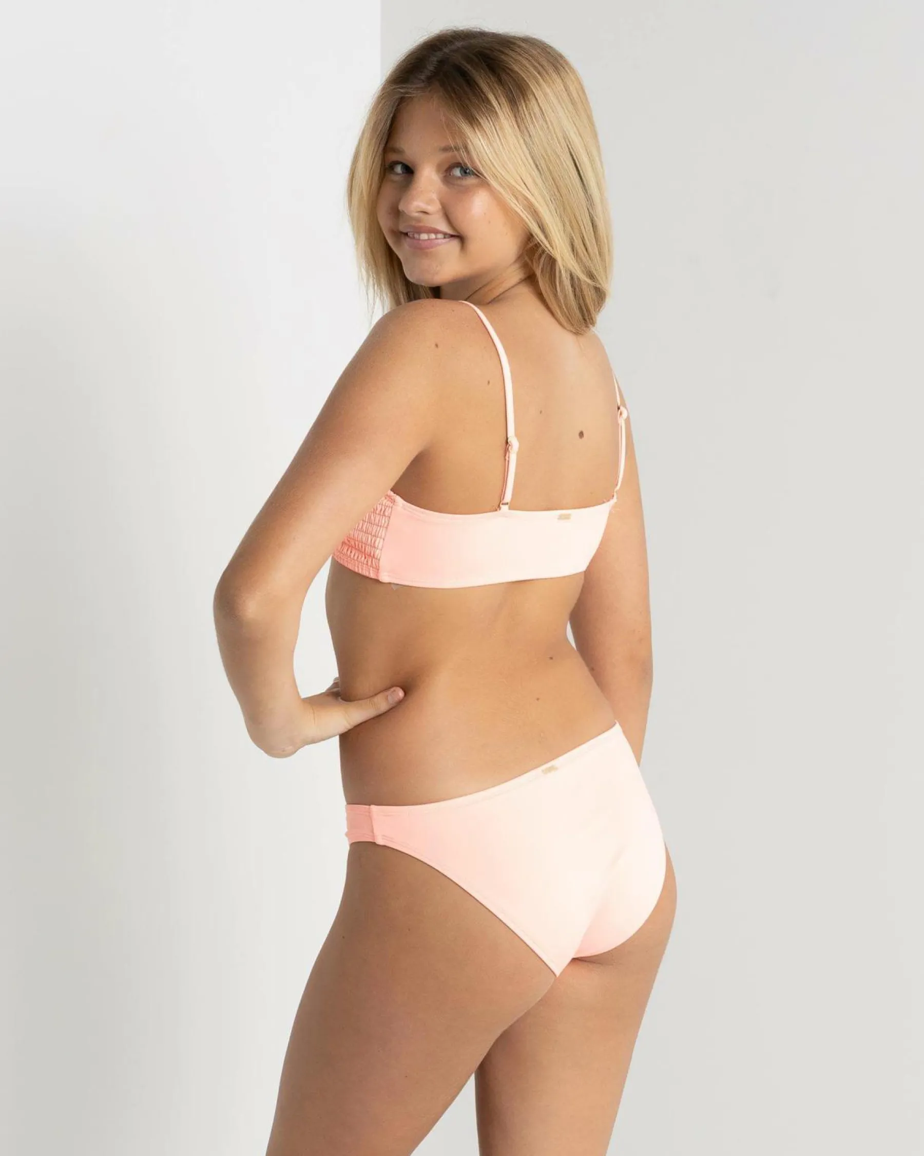 Bikinis*Topanga Girls' Della Bralette Bikini Set Peach Fuzz