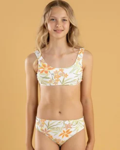Clearance Girls' Floral Horizon Bralette Bikini Set Kids Bikinis