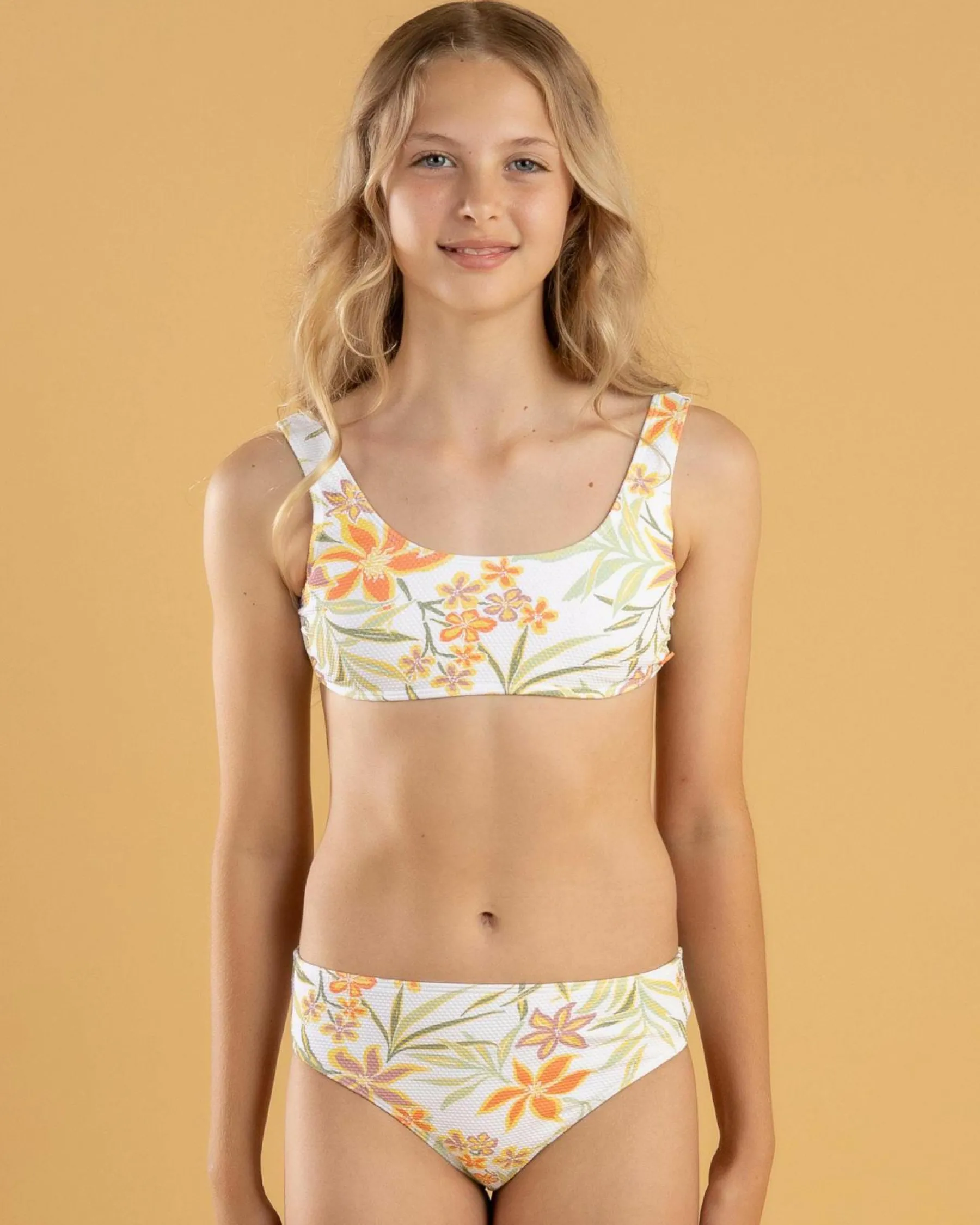 Clearance Girls' Floral Horizon Bralette Bikini Set Kids Bikinis