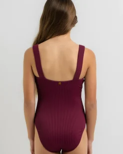 One Pieces*Kaiami Girls' Flynn One Piece Swimsuit Berry
