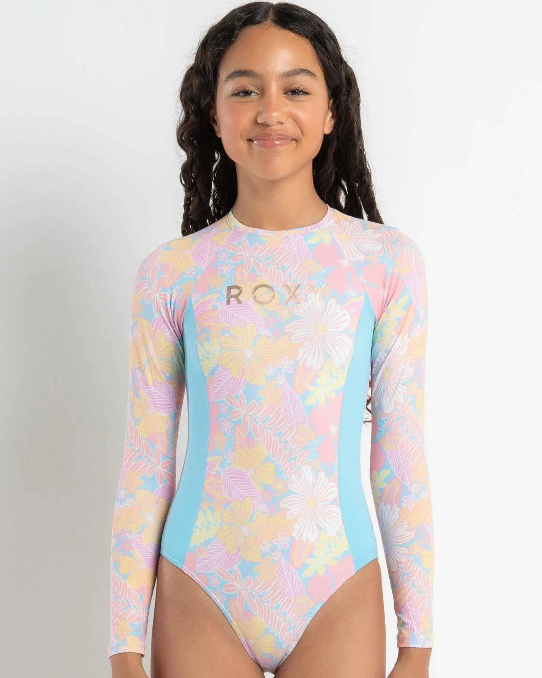 Surf|Wetsuits & Surfsuits*Roxy Girls' Hidden Garden Long Sleeve Surfsuit Candlelight Peach Hidden Garden
