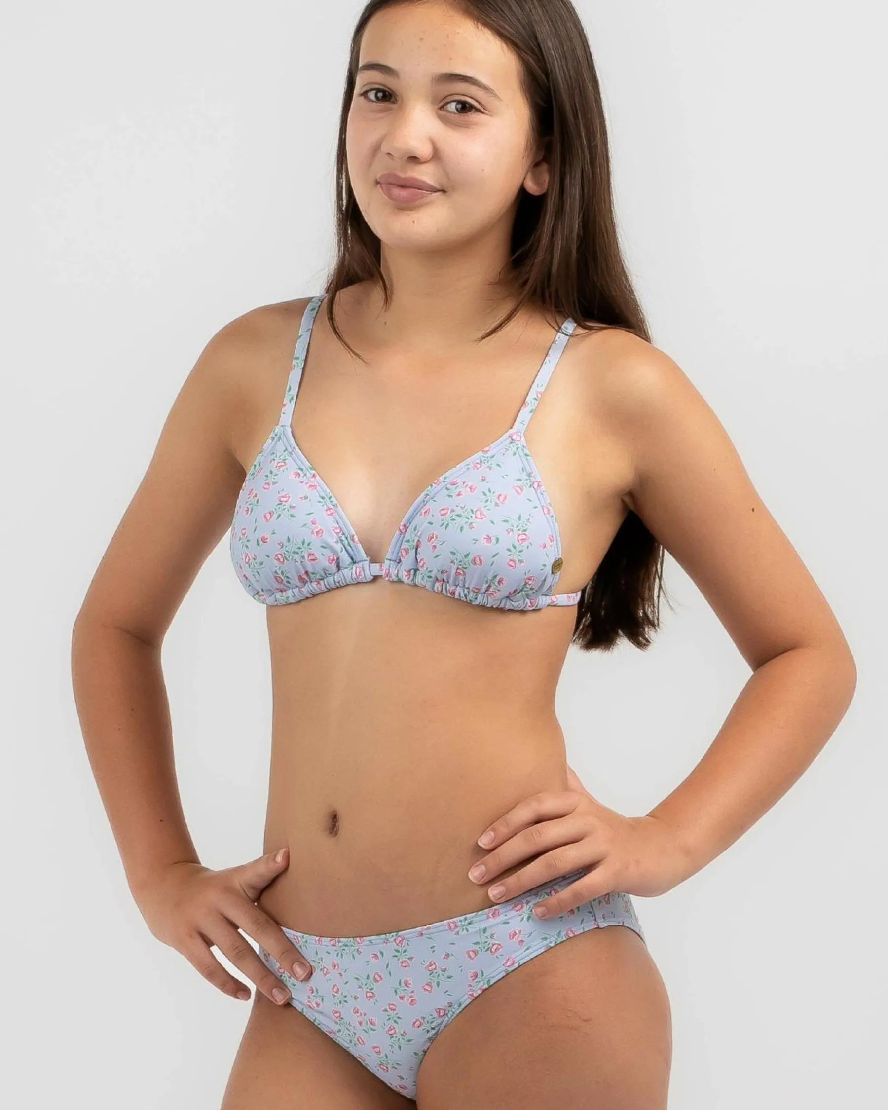 Bikinis*Kaiami Girls' Melrose Triangle Bikini Set Blue/pink