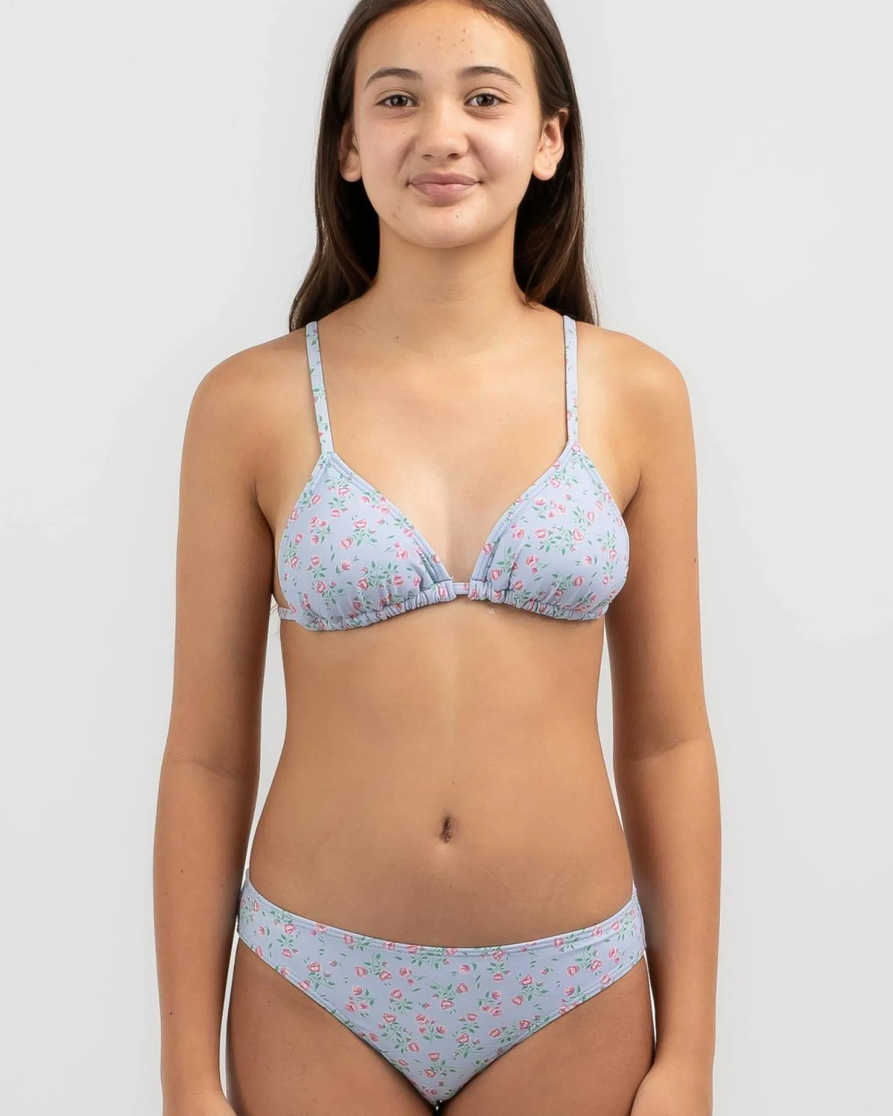 Bikinis*Kaiami Girls' Melrose Triangle Bikini Set Blue/pink