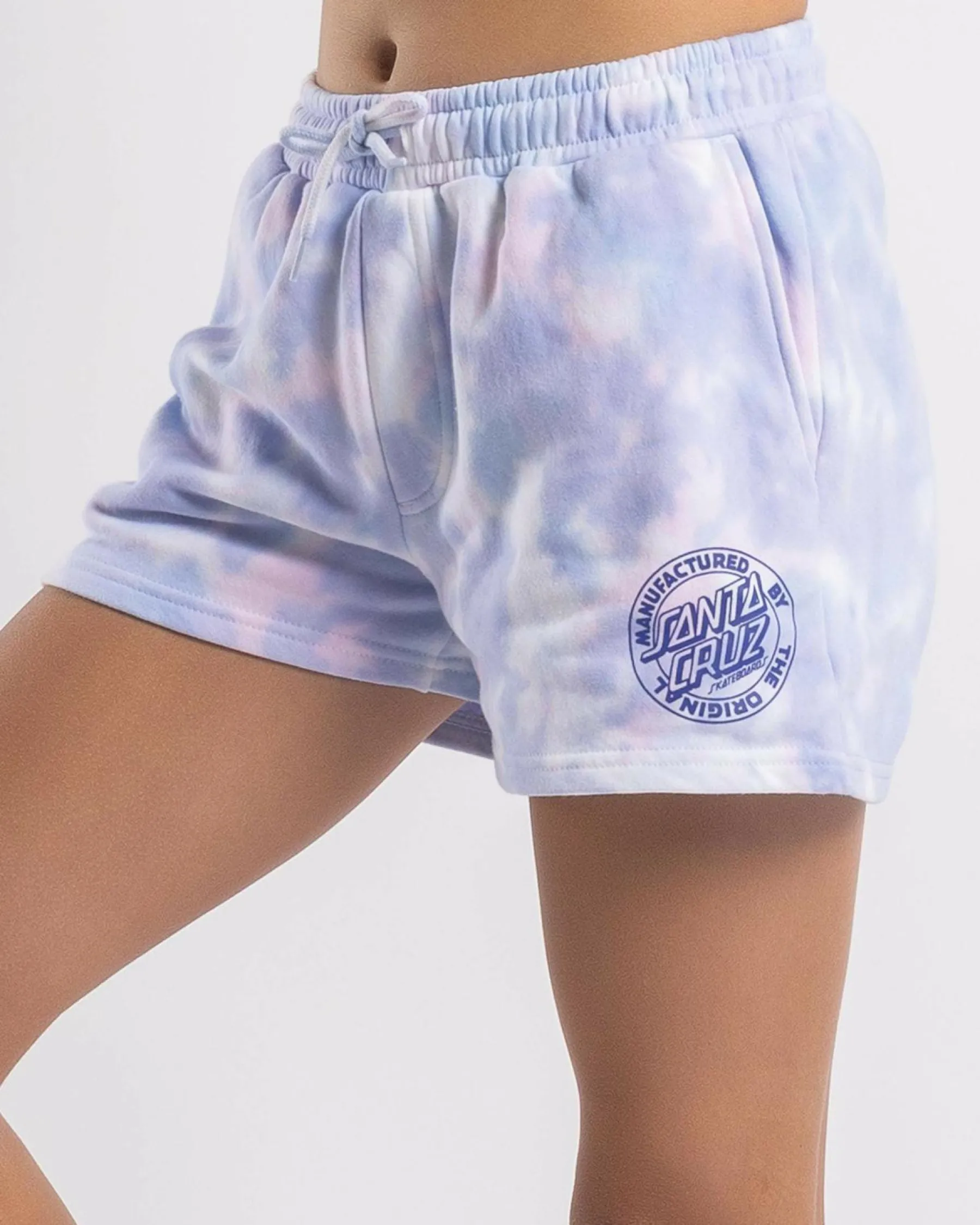 Bottoms*Santa Cruz Girls' MFG Dot Mono Shorts Pale Pink Tie Dye