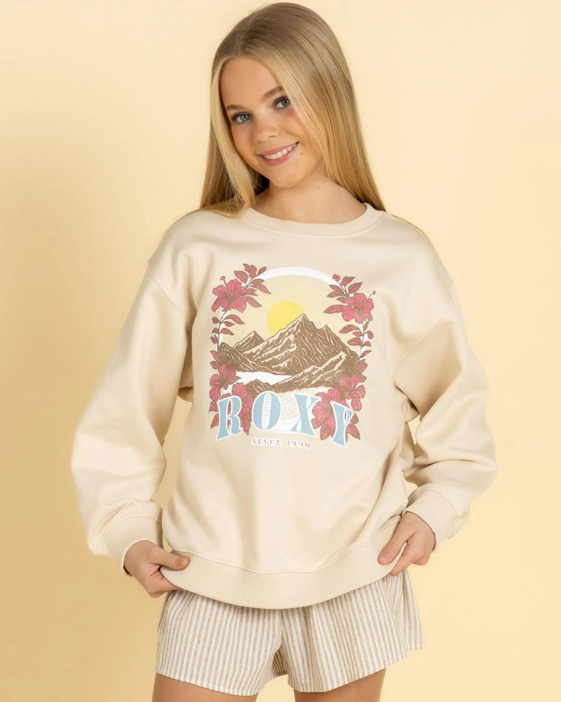 Outerwear*Roxy Girls' Morning Hike Pullover Parchment