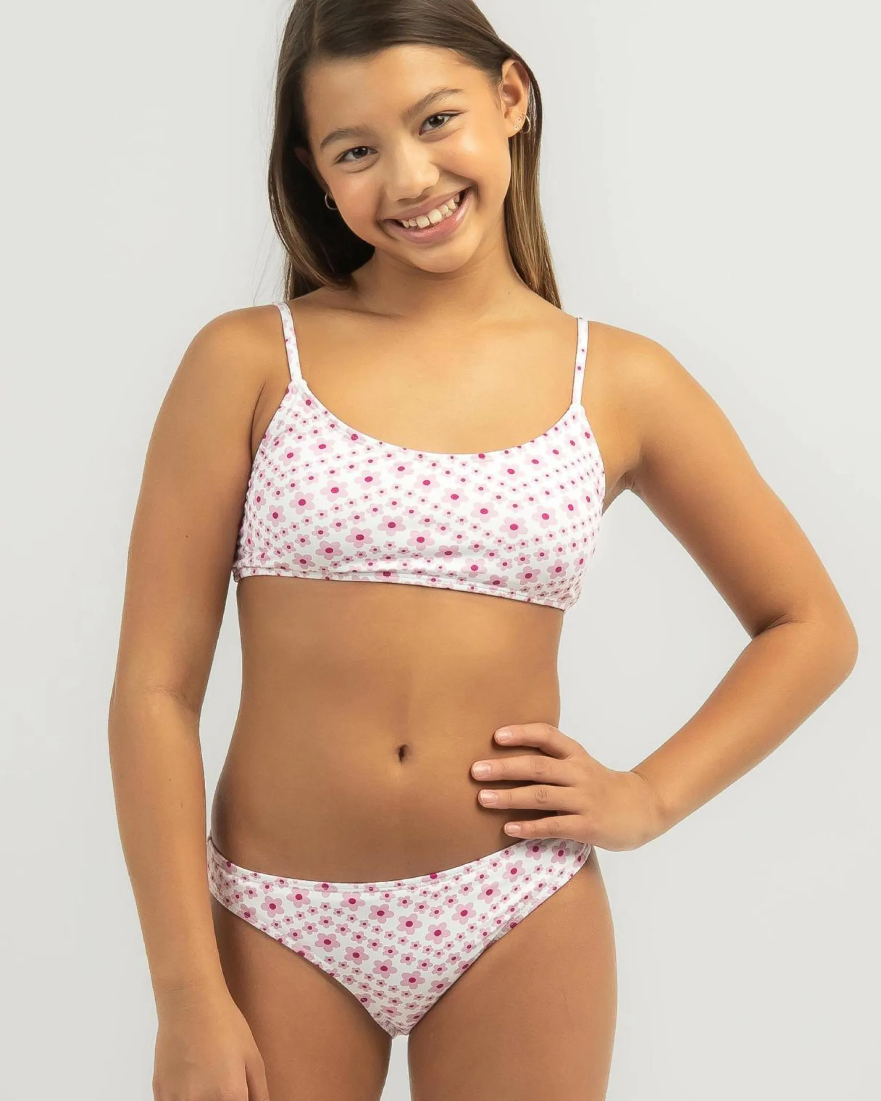 Bikinis*Topanga Girls' Nevaeh Bralette Bikini Set Pink