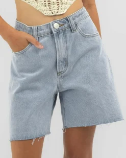 Best Girls' Ryder Mid Denim Shorts Kids Denim|Bottoms