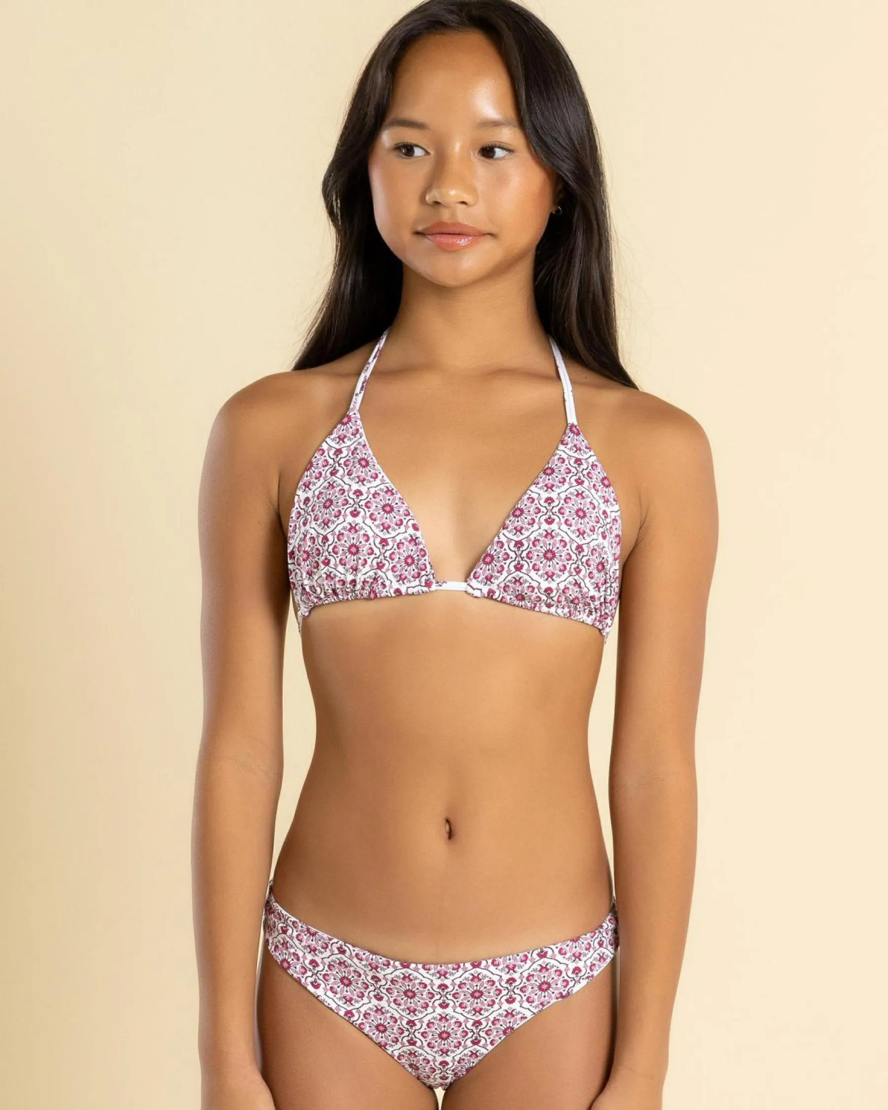 Bikinis*Kaiami Girls' Sapphira Reversible Triangle Bikini Set Berry